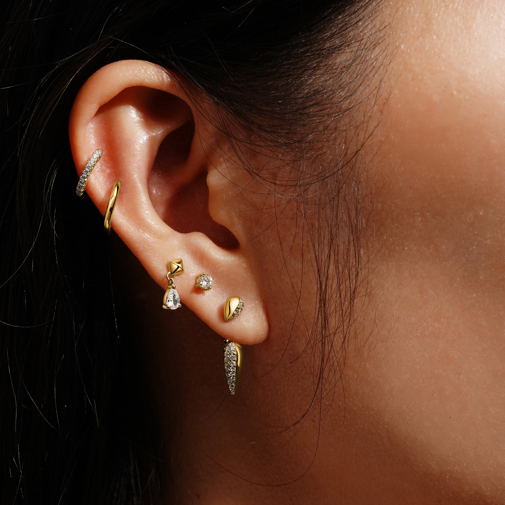 Ania Haie Two Tone Puffy Spike Ear Jackets Trendy Statement Jewelry