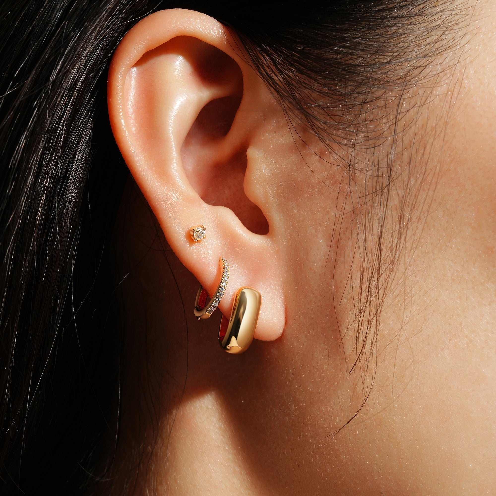 Ania Haie Gold Mini Huggie Hoop Earrings Minimal Everyday Style