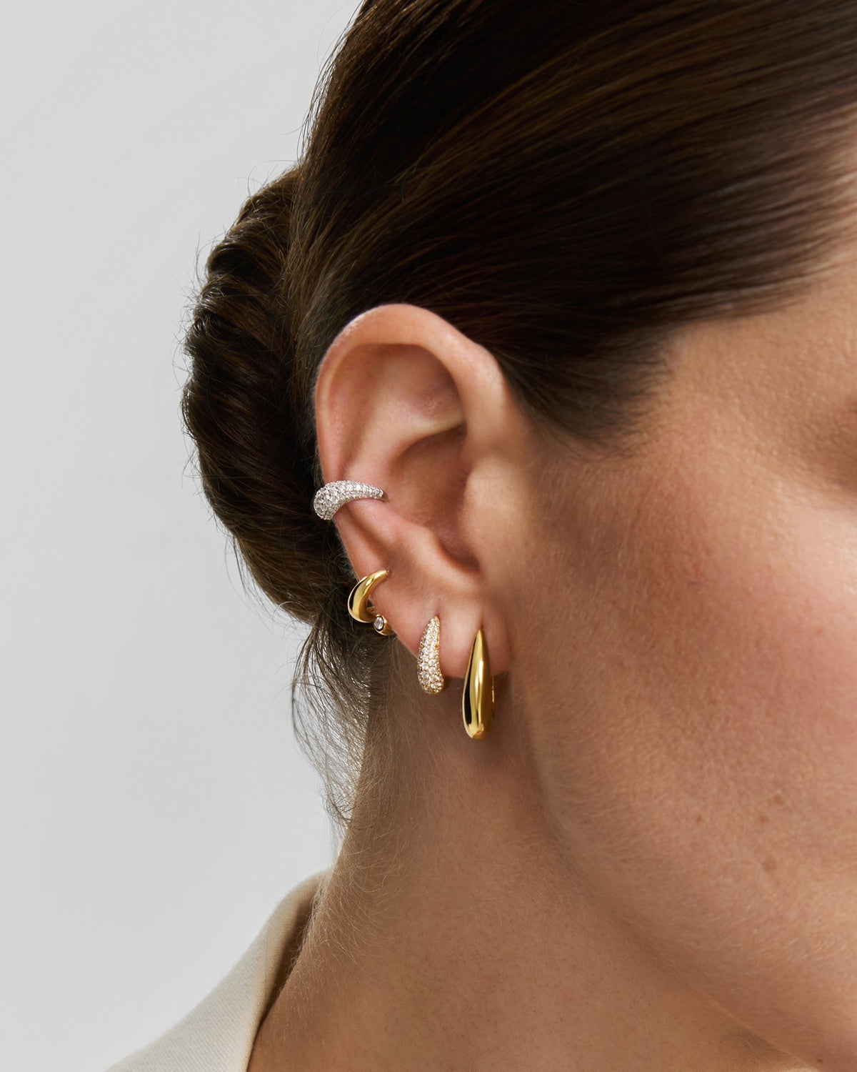 Ania Haie Gold Classic Dome Hoop Earrings E078-11G E078-11G view 2