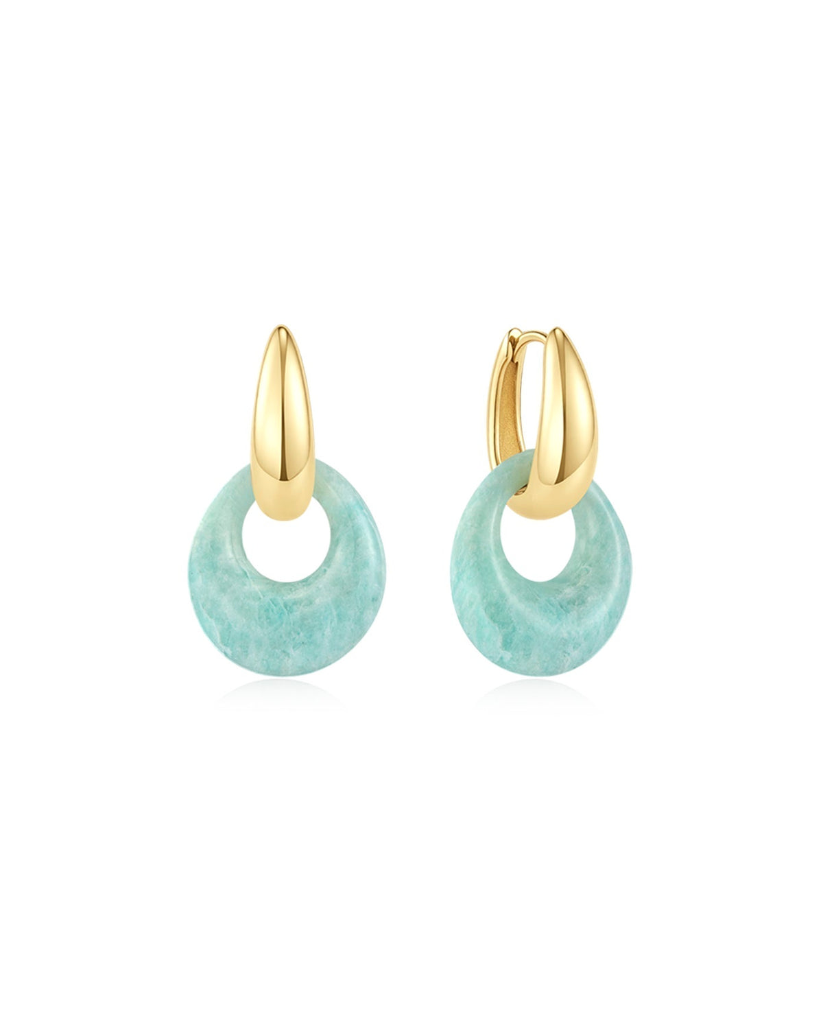 Ania Haie Gold Hollow Amazonite Organic Pebble Drop Earrings E076-21G-AE E076-21G-AE front packshot