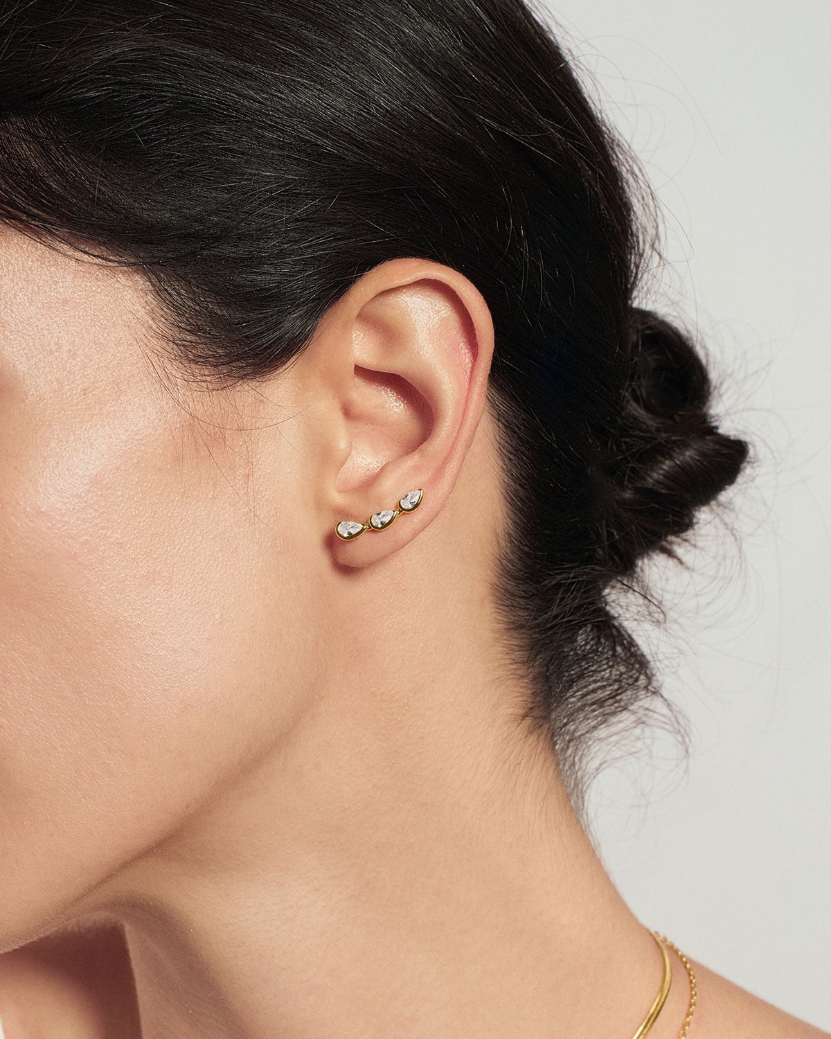 Ania Haie Gold Triple Half-Bezel Teardrop Climbers E076-22G E076-22G view 2