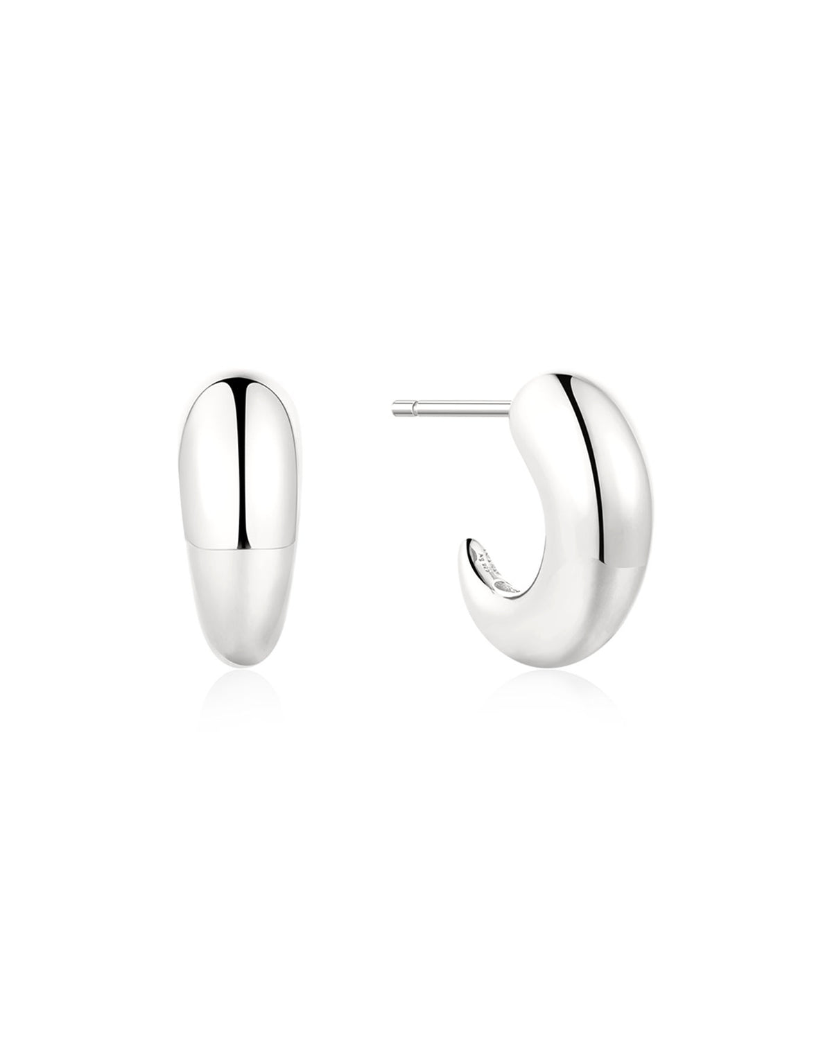 Ania Haie Silver Dome Stud Hoop Earrings E078-06H E078-06H front packshot