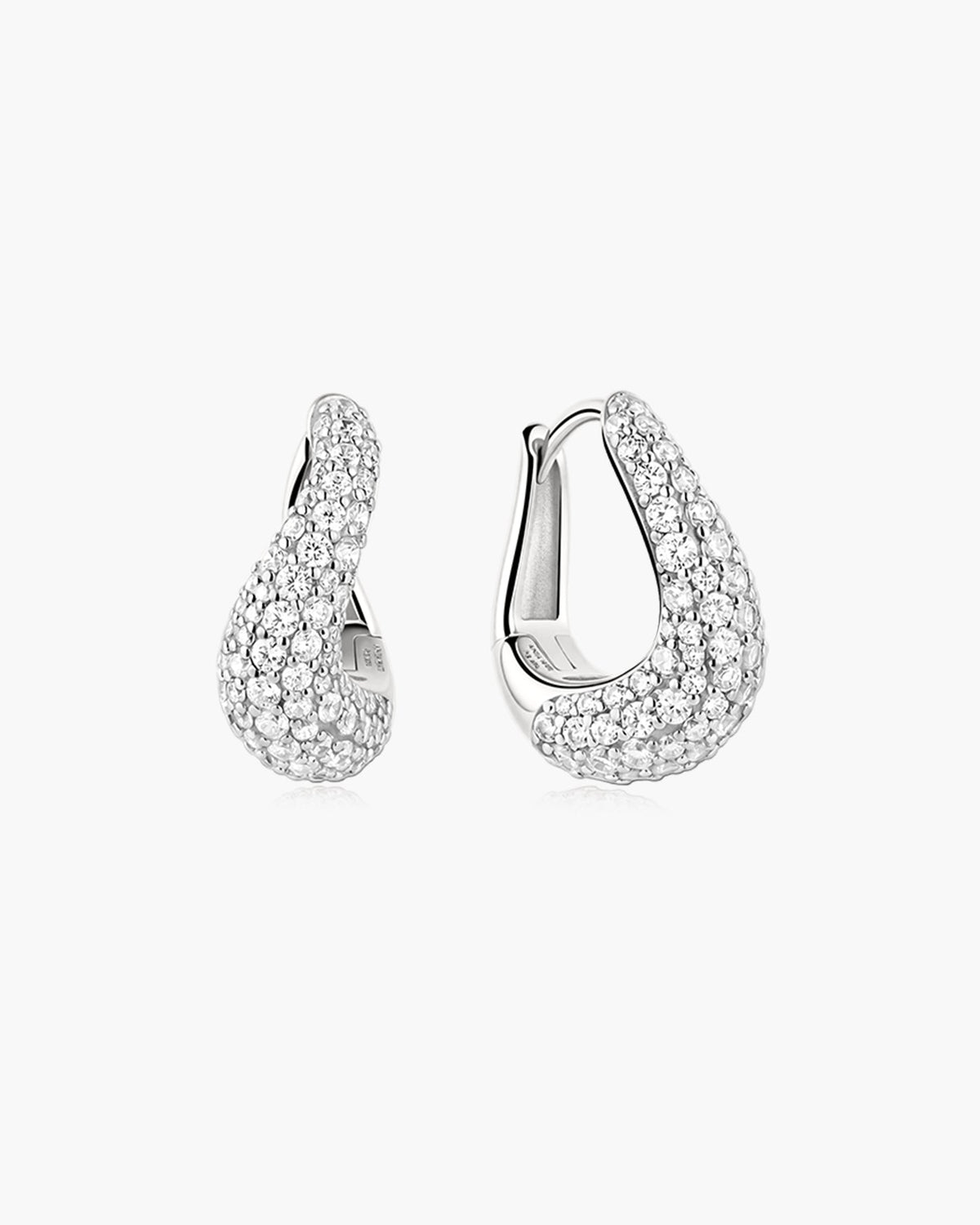 Ania Haie Silver Wave Huggie Hoop Earrings