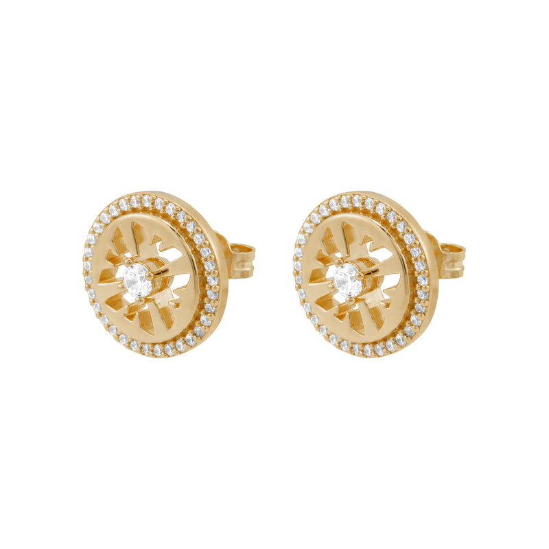 Armani Elegant Gold Earrings with Cubic Zirconia EG3596710