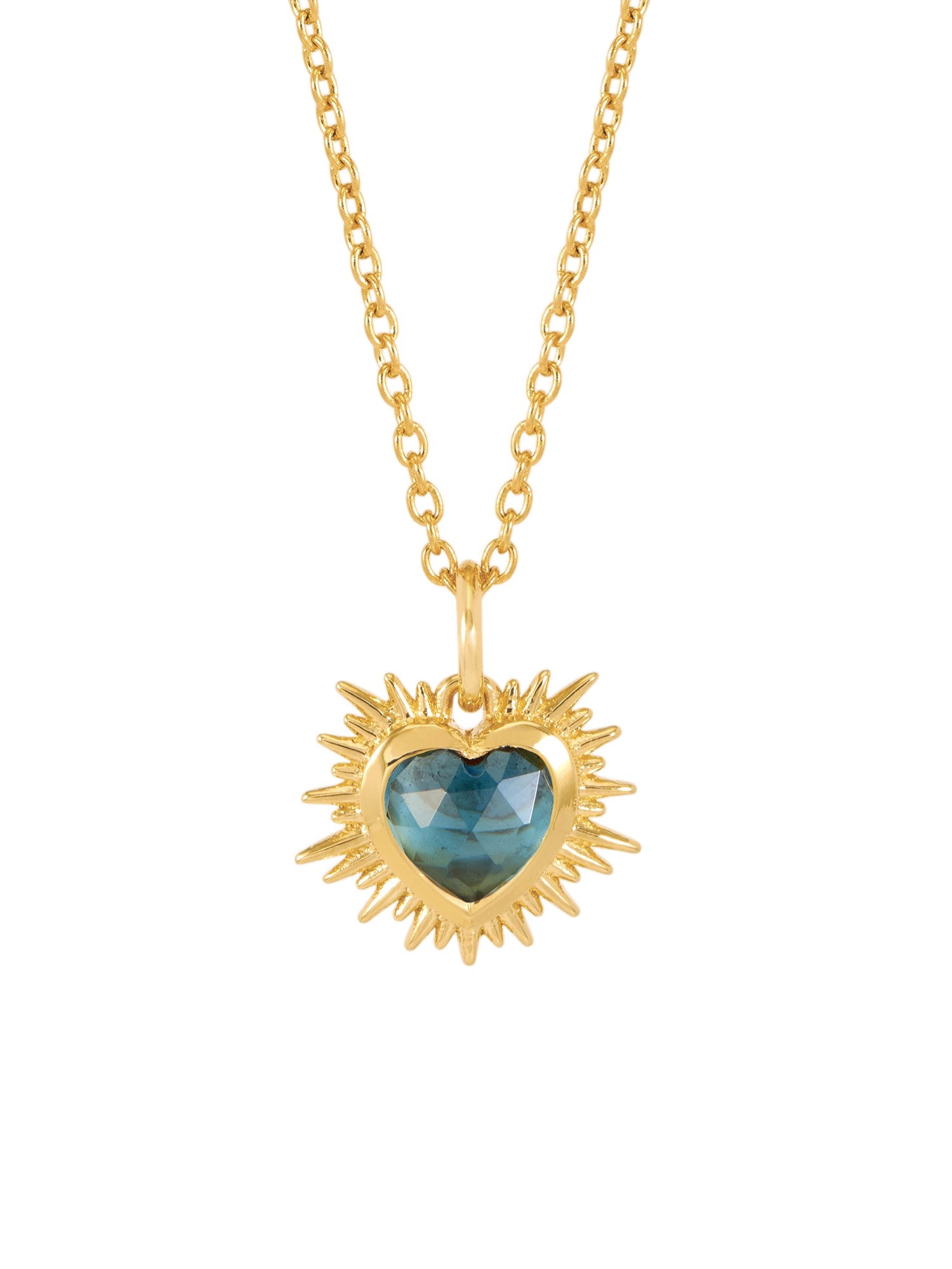 Rachel Jackson Electric Love Birthsone Heart Necklace Gold DECEMBER