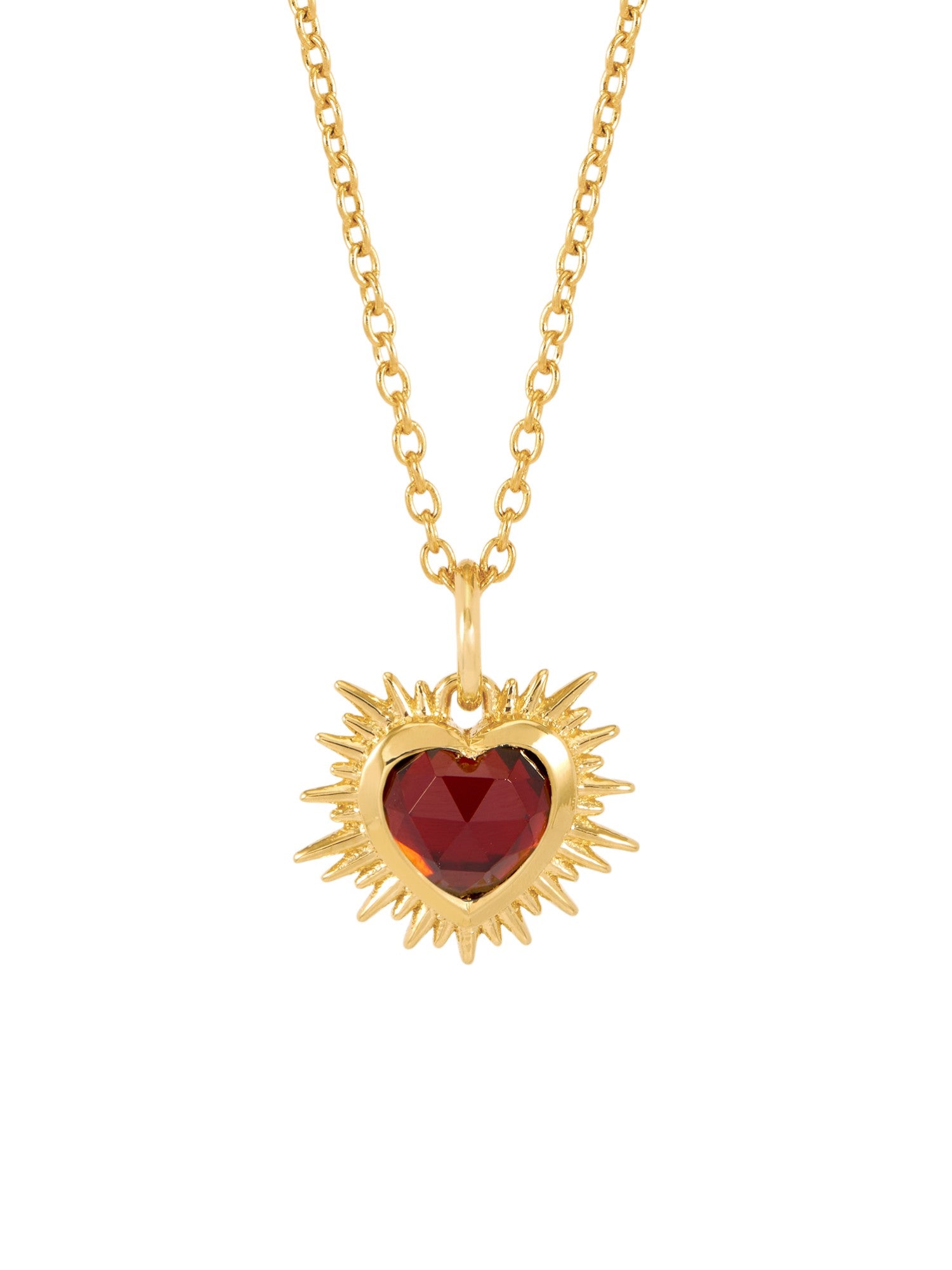Rachel Jackson Electric Love Birthsone Heart Necklace Gold JANUARY