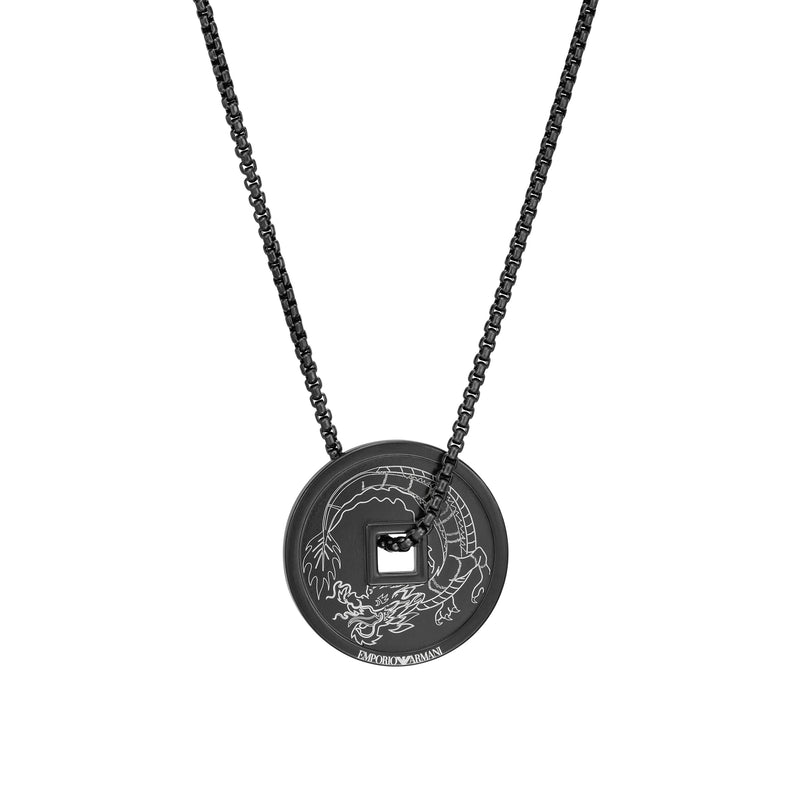 Armani Elegance Black Necklace with Dragon Motif EGS3045001