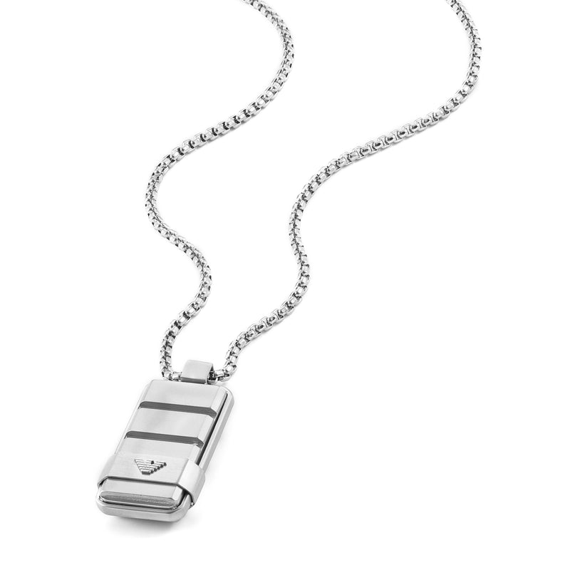 Armani Elegance Stainless Necklace with Dog Tag Pendant EGS3078040
