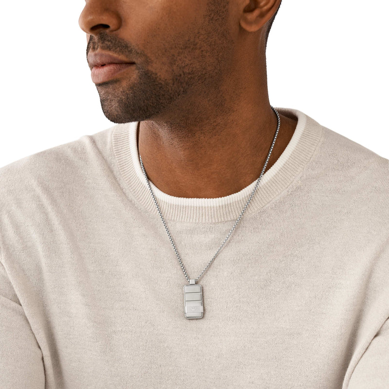 Armani Elegance Stainless Necklace with Dog Tag Pendant EGS3078040