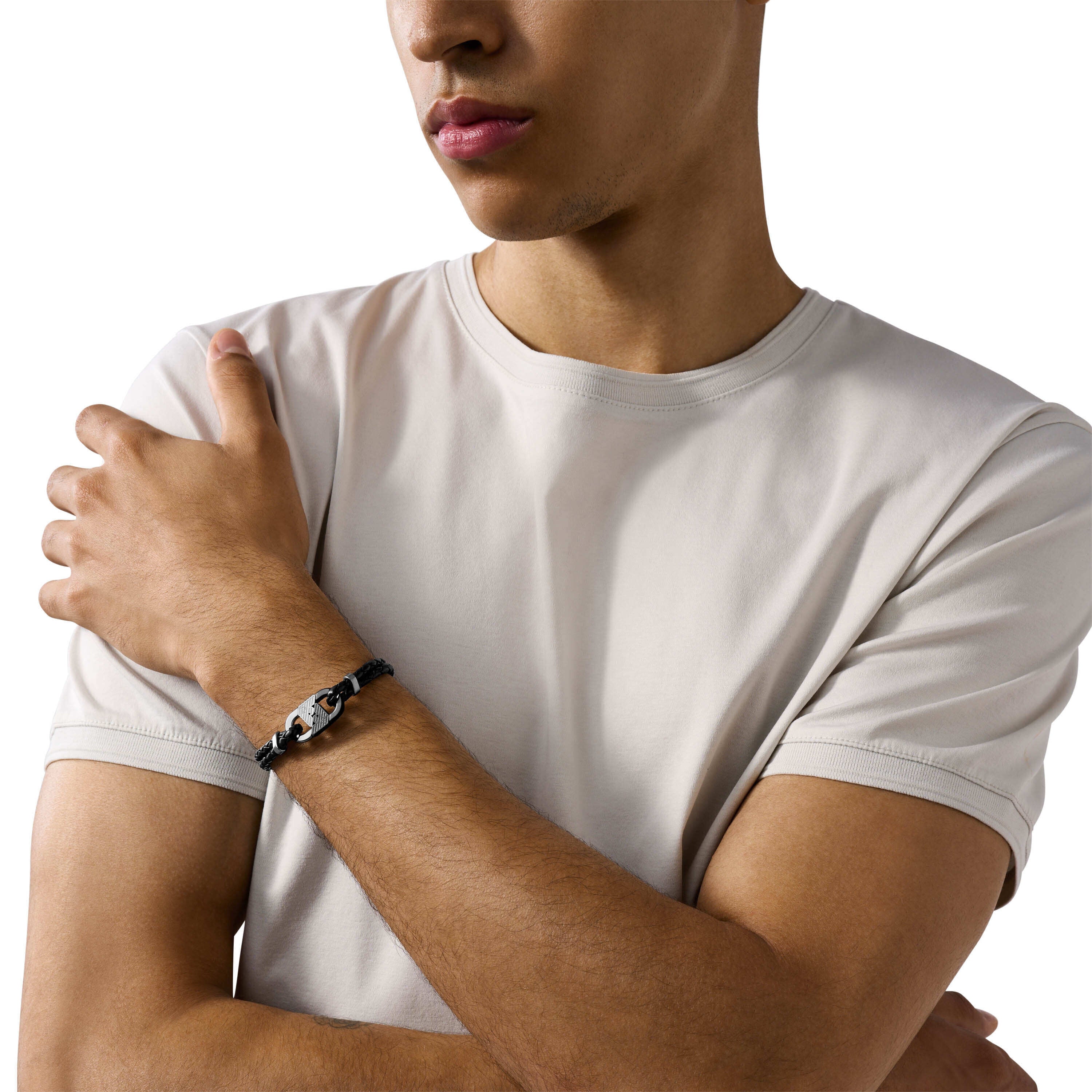 Armani Elegance Two Toned Leather Bracelet Model EGS3171040