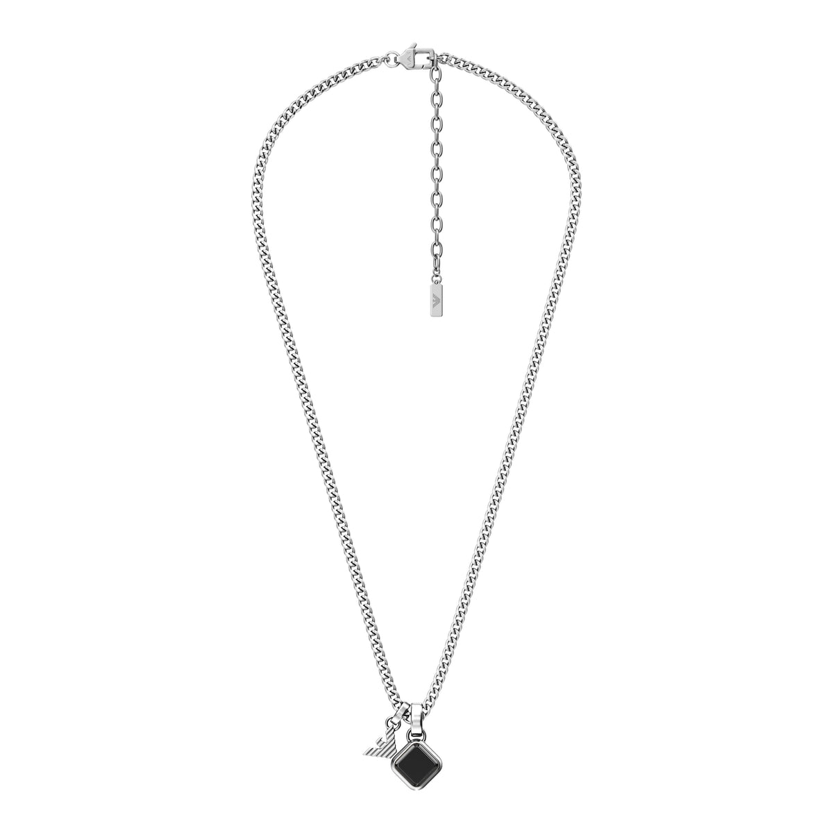 Emporio Armani Onyx Pendant Necklace EGS3387040 full necklace