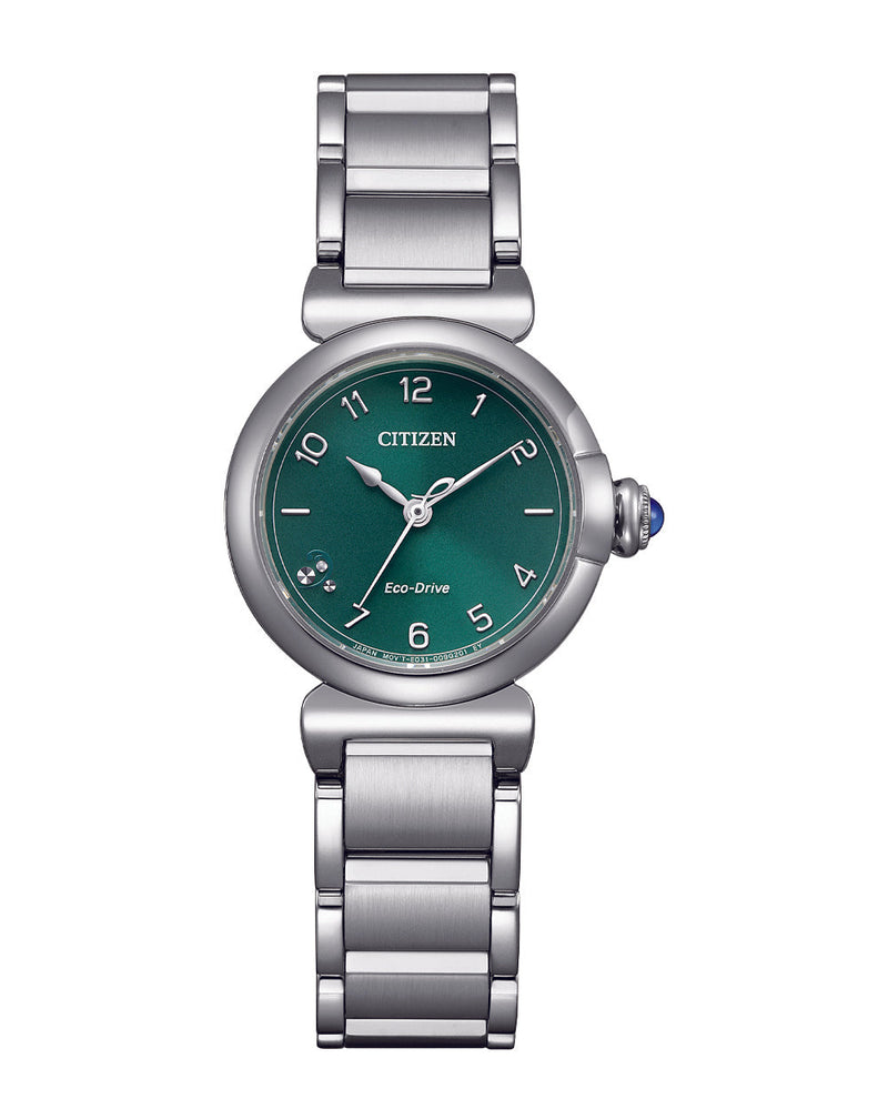 Citizen Eco-Drive Green Dial Stainless Steel Watch EM1130- 83X