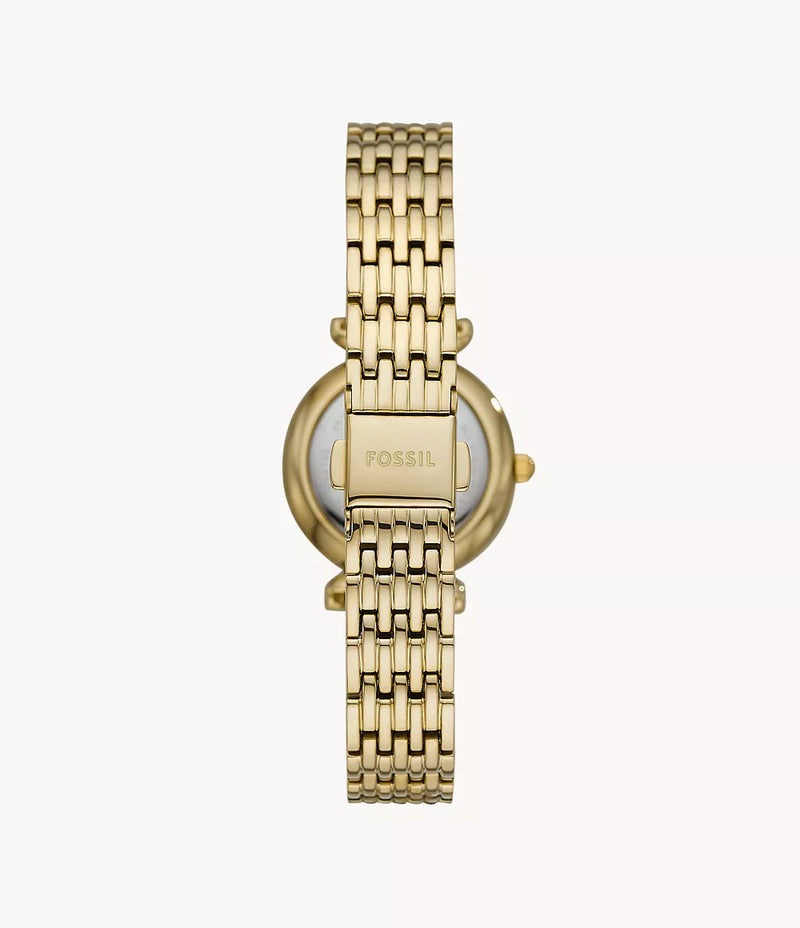 Fossil Carlie Mini Three-Hand Gold-Tone Stainless Steel Watch ES4735