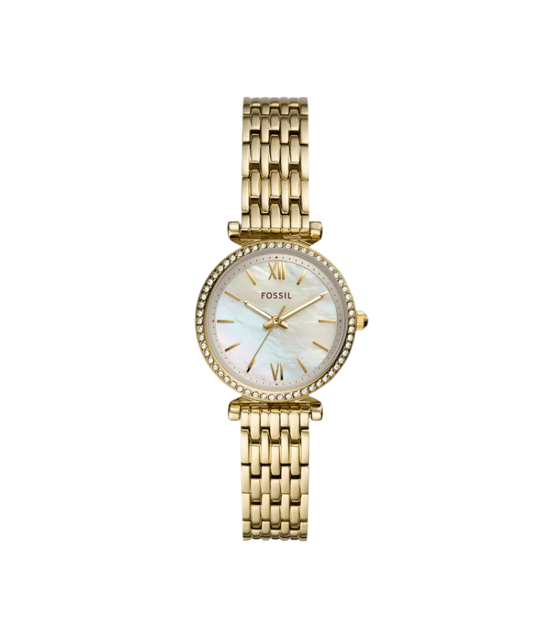 Fossil Carlie Mini Three-Hand Gold-Tone Stainless Steel Watch ES4735