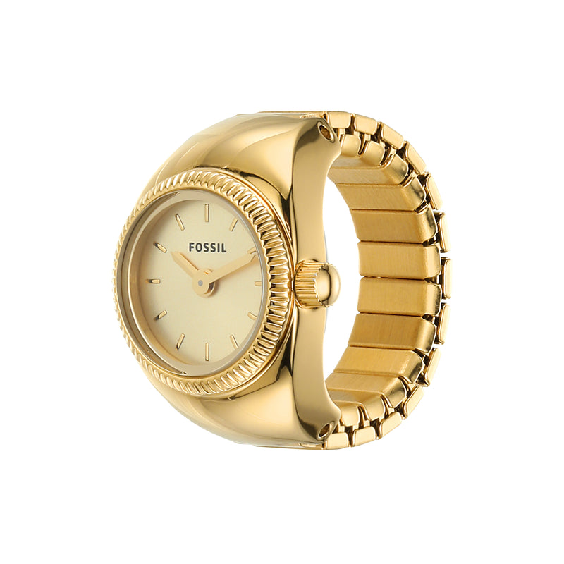 Fossil Elegance Timepiece - Gold-Toned Two-Hand Movement Ring Watch ES5246