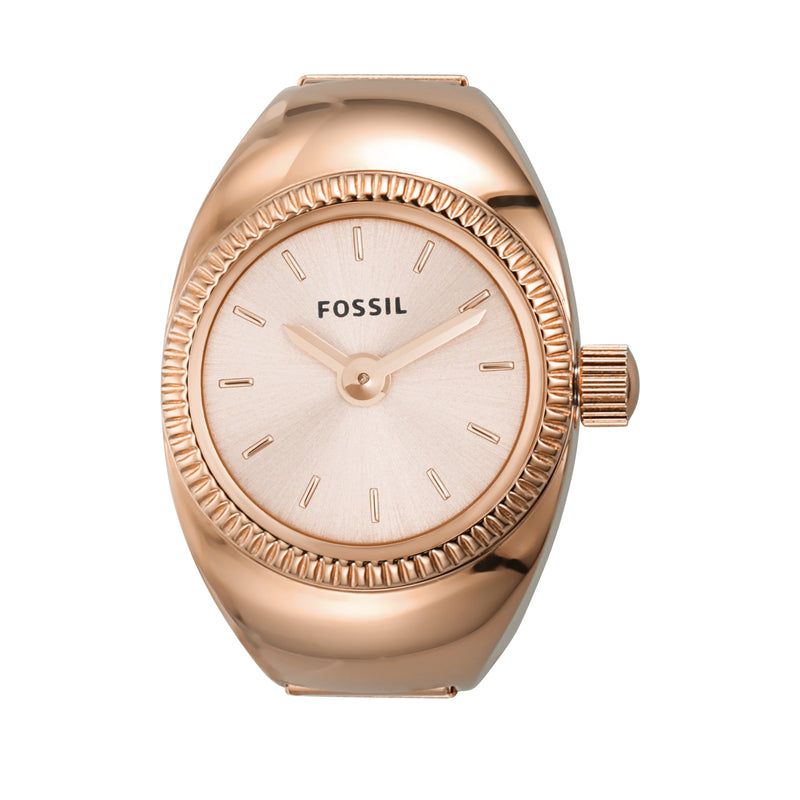 Fossil Elegance Ring Watch ES5247 – Rose Gold Two-Hand Timepiece