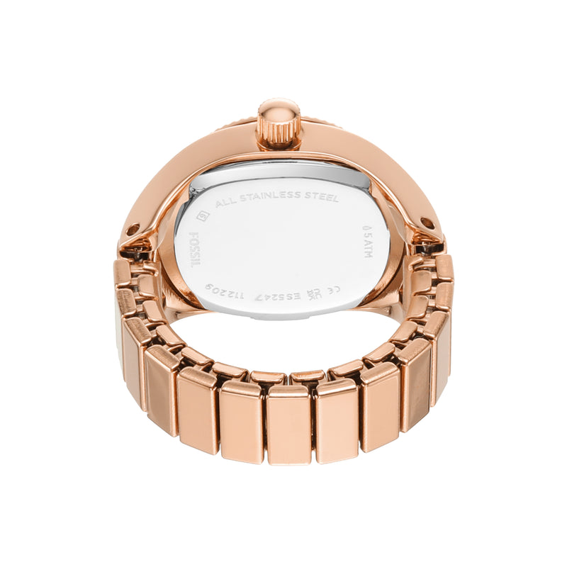Fossil Elegance Ring Watch ES5247 – Rose Gold Two-Hand Timepiece