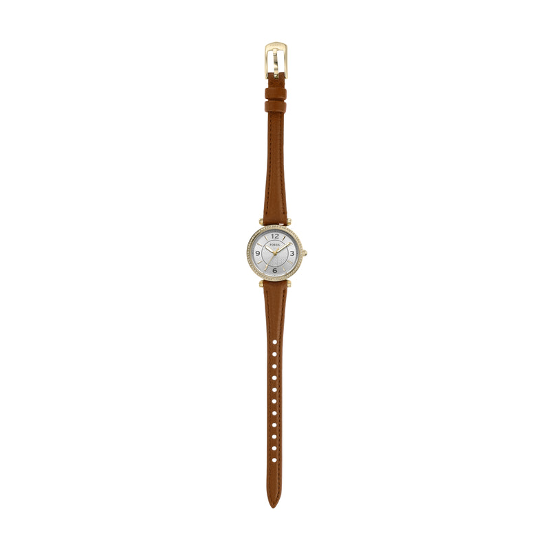 Timeless Carlie Brown Leather Watch by Fossil - ES5297