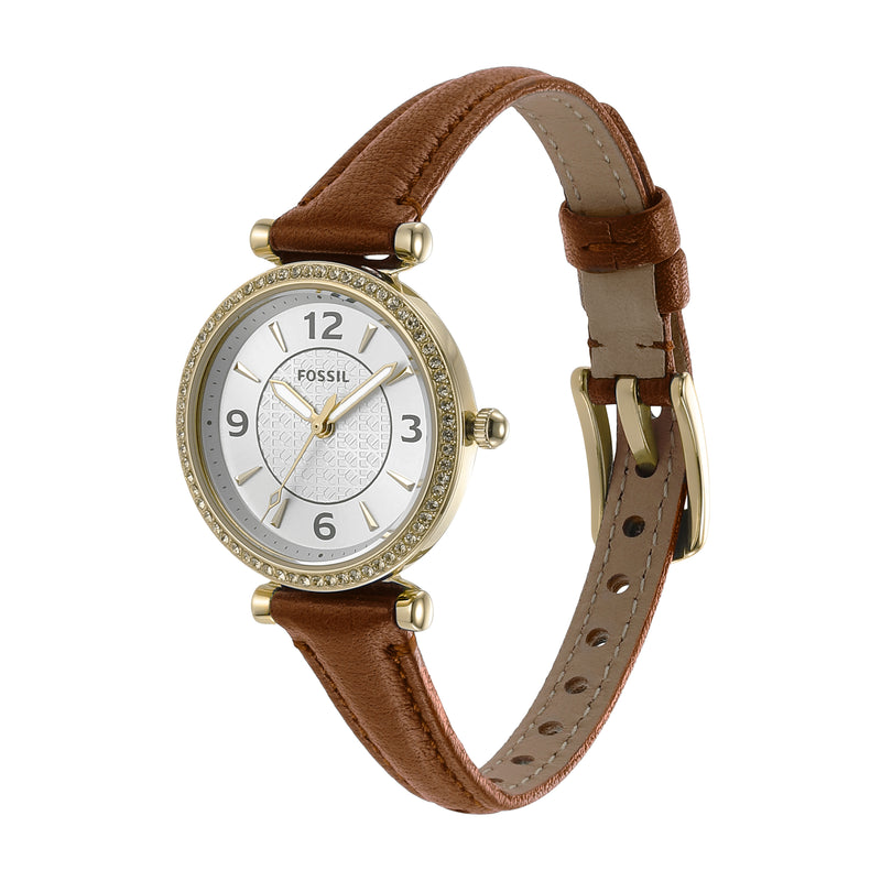 Timeless Carlie Brown Leather Watch by Fossil - ES5297