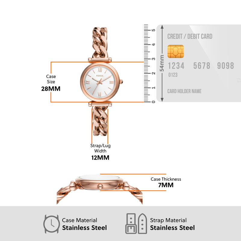 Fossil Carlie Rose Gold-Tone Stainless Steel Women's Watch ES5330