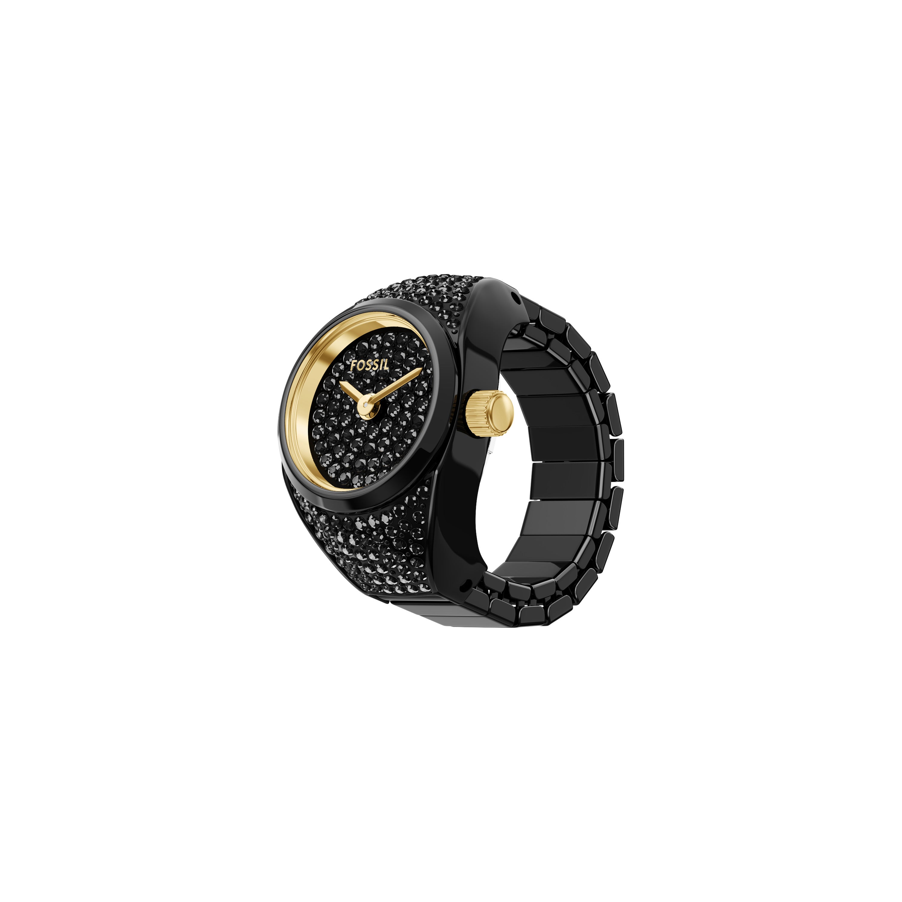 Fossil Raquel Black Pavé Dial Watch Ring ES5449