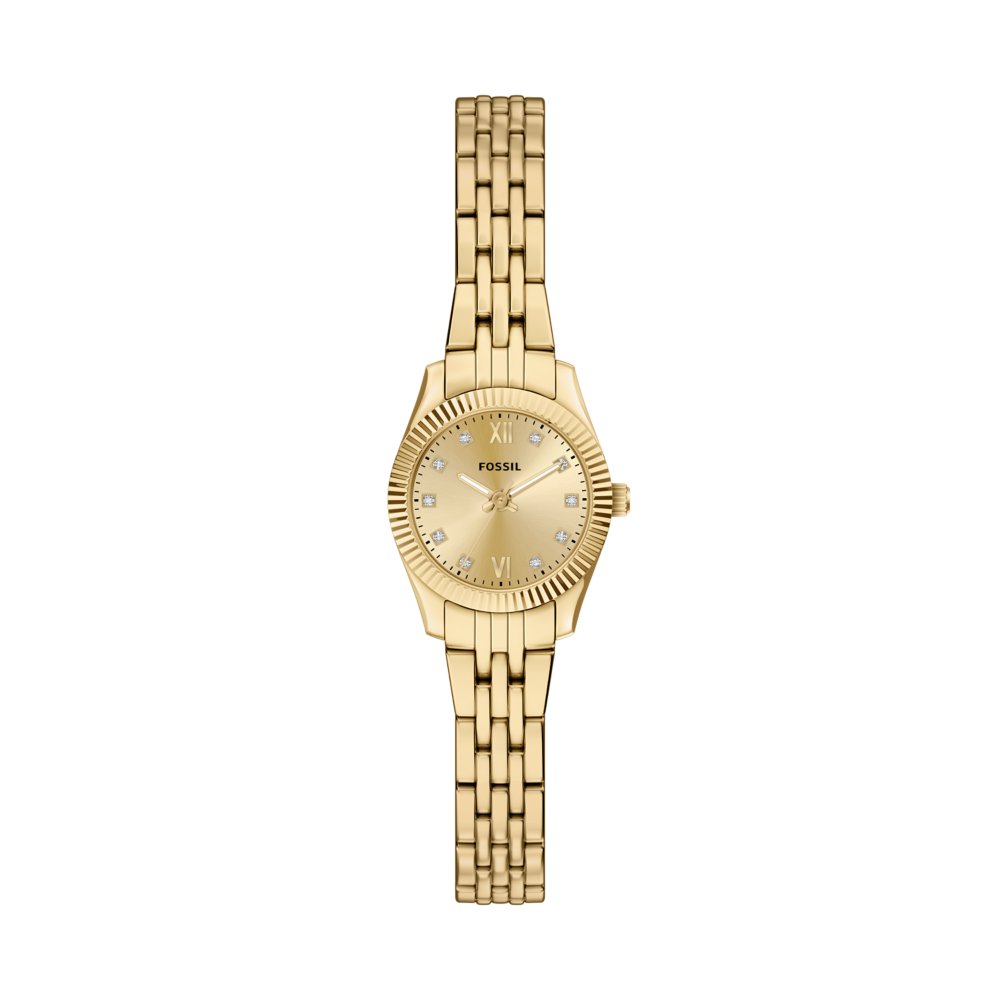 Fossil Scarlette Mini Three-Hand Gold-Tone Stainless Steel Women's Watch ES5474