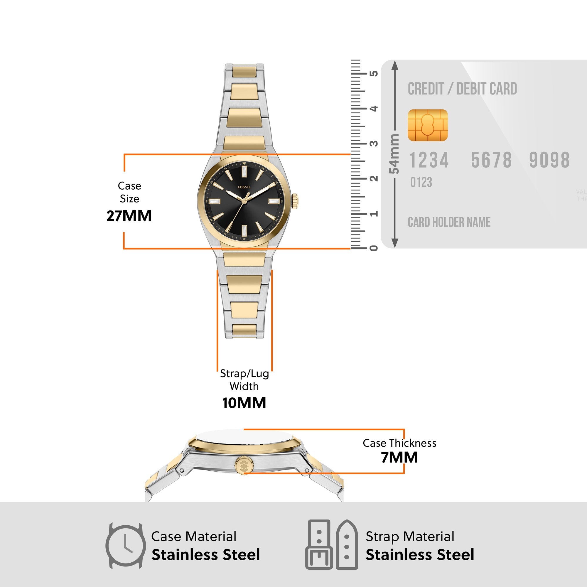 Fossil women's watch, black dial (view 8)
