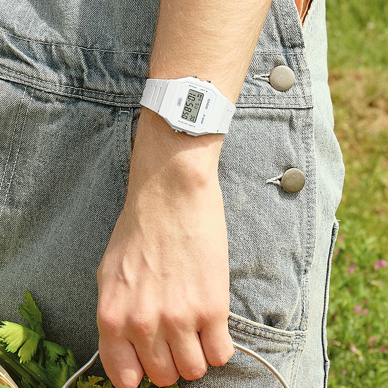 Casio White Resin Band Watch F91WB-7A