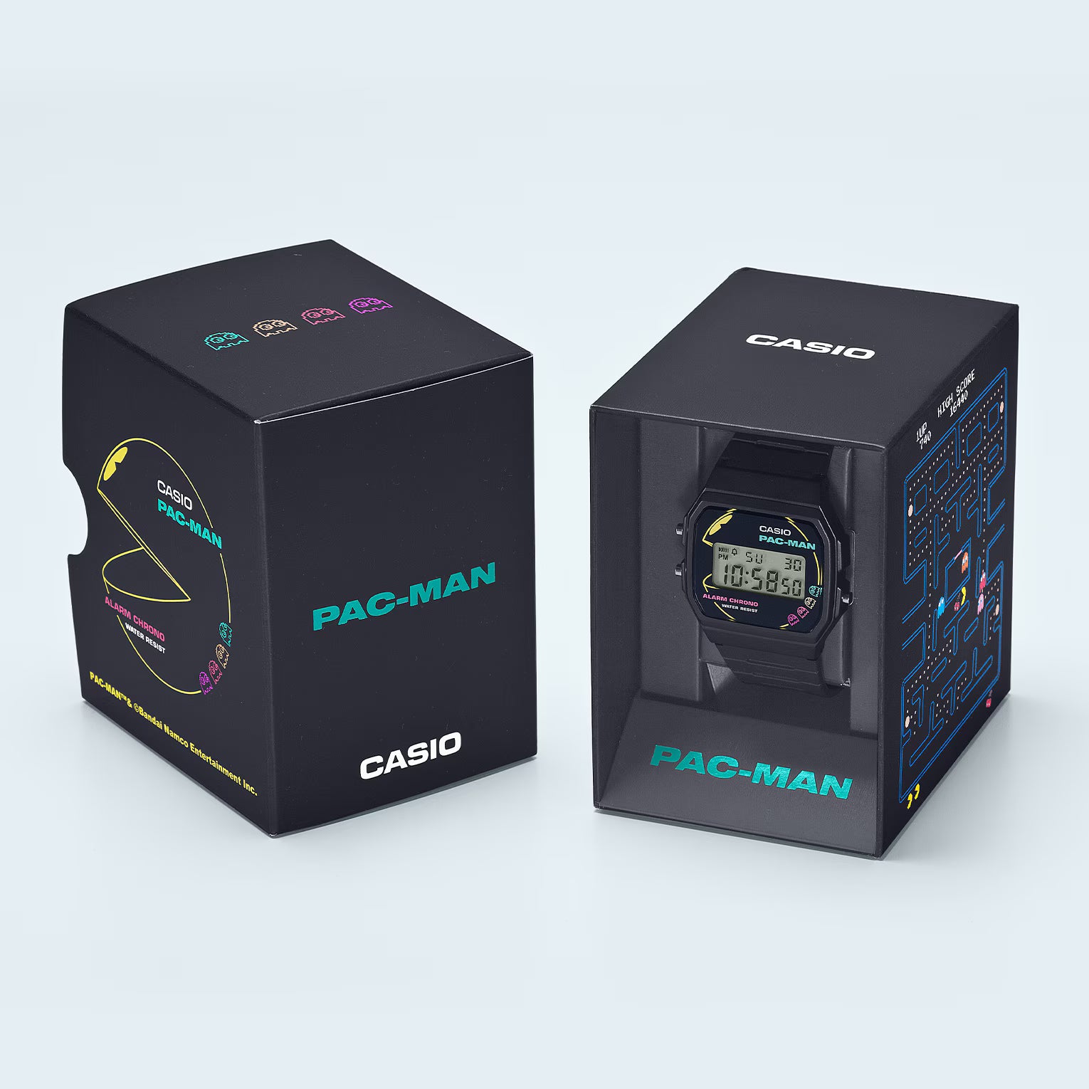 Casio x Pac man Collab Classic Digital Black Resin Band Watch F91WPC-1A