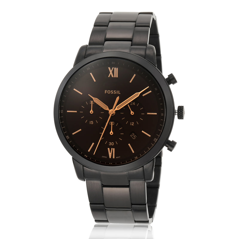 Fossil Neutra Black Stainless Steel Chronograph Men's Watch FS5525