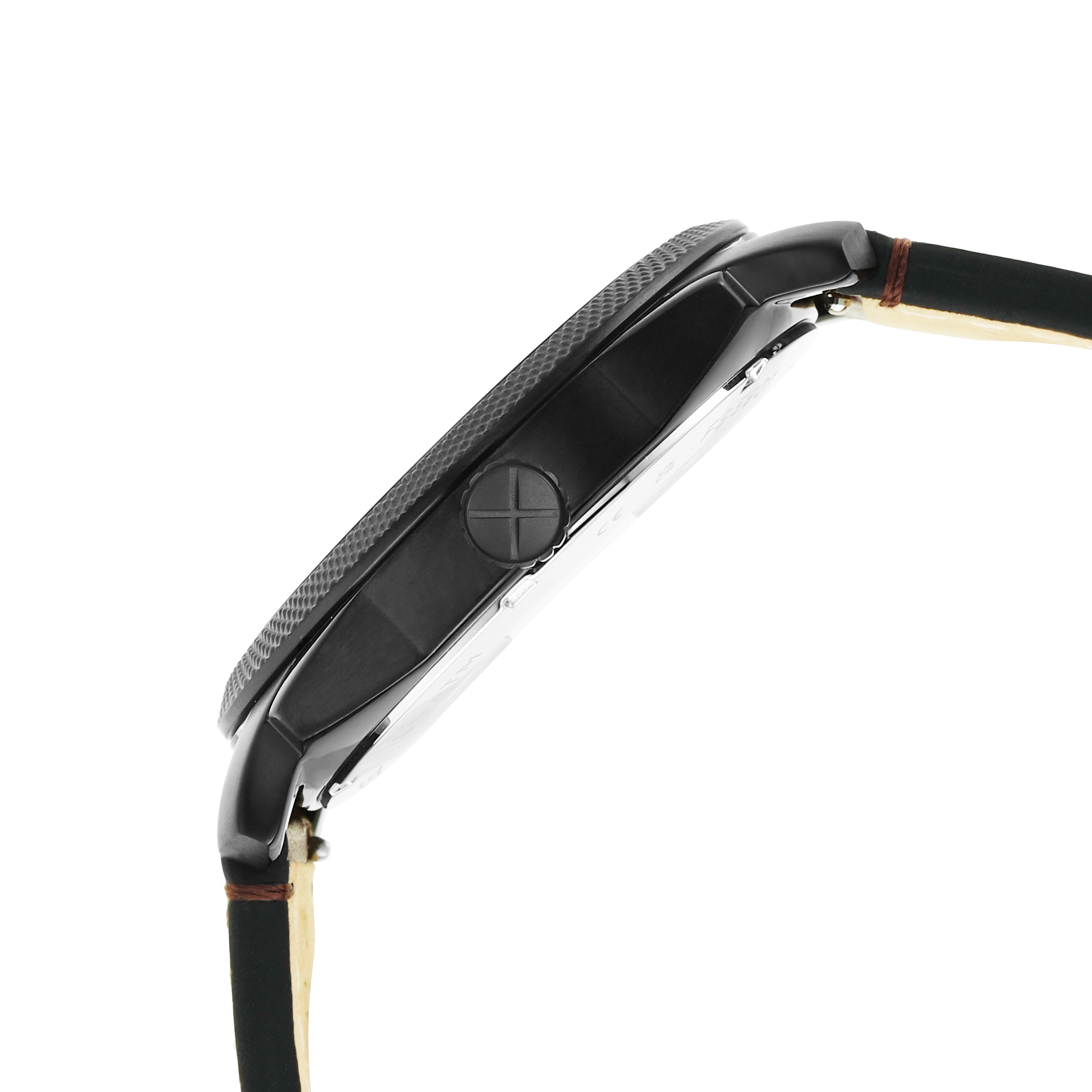 Fossil Timeless Elegance: Fossil Machine Brown Leather Date Watch FS5901