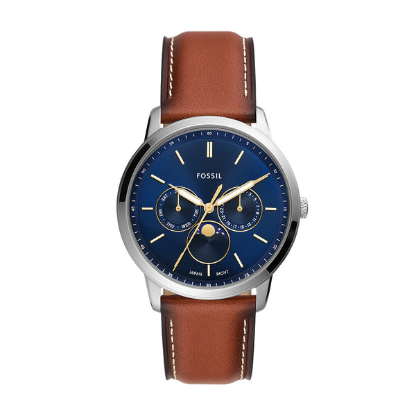 Fossil Neutra Moonphase Brown Leather Multifunction Watch FS5903