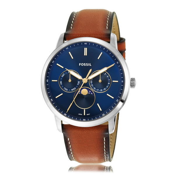 Fossil Neutra Moonphase Brown Leather Multifunction Watch FS5903