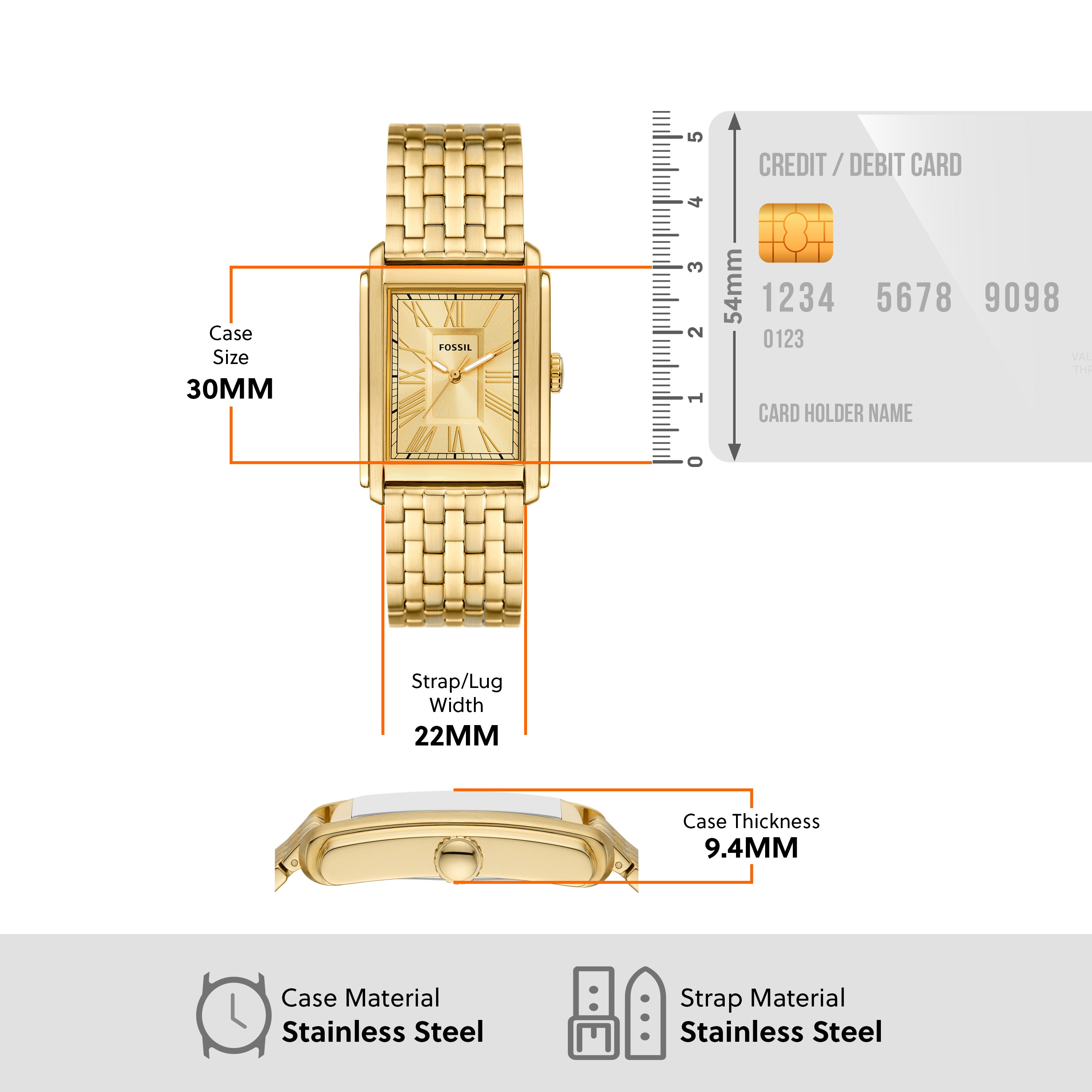 Fossil Carraway Gold Stainless Steel Watch FS6009