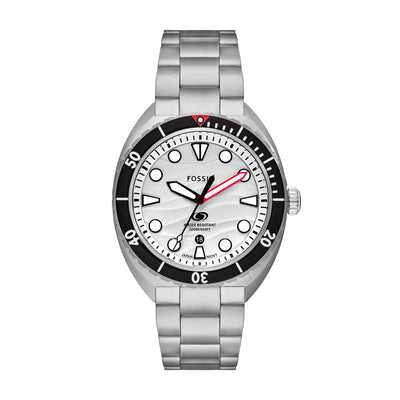 Elegant Fossil Breaker Stainless Steel Date Watch FS6063