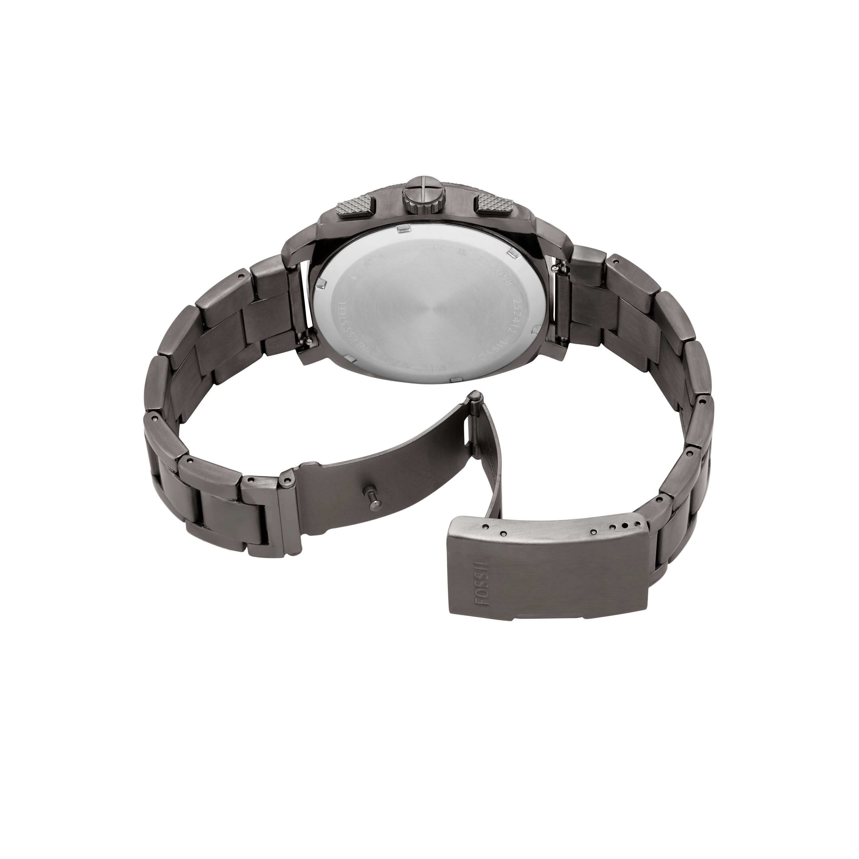 Fossil Machine Black Dial Gun-Metal Stainless Steel Watch FS6098
