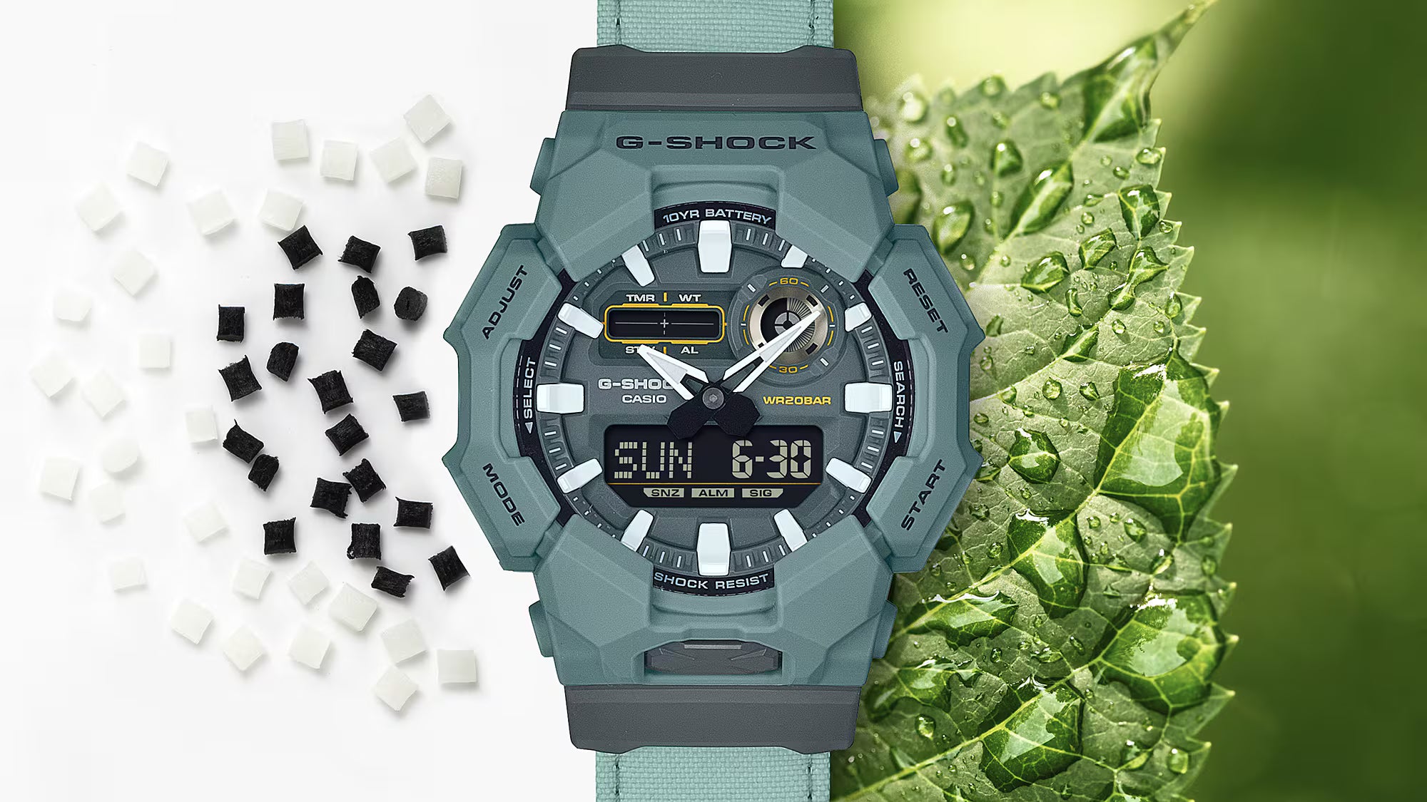 G-Shock Analog Digital Green Nylon Band Watch GA010CE-2A