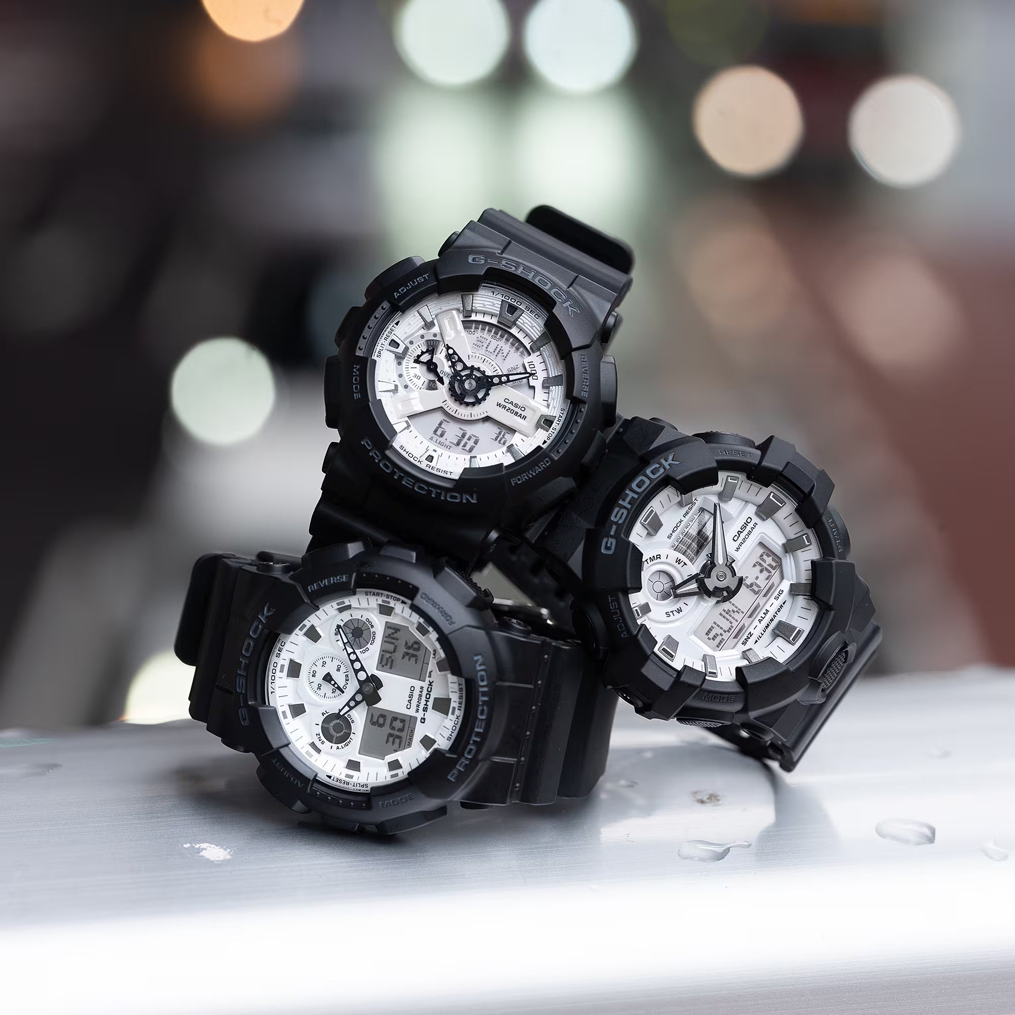 G-Shock Military Black Case and Band White Dial Men's Watch GA100WD-1A