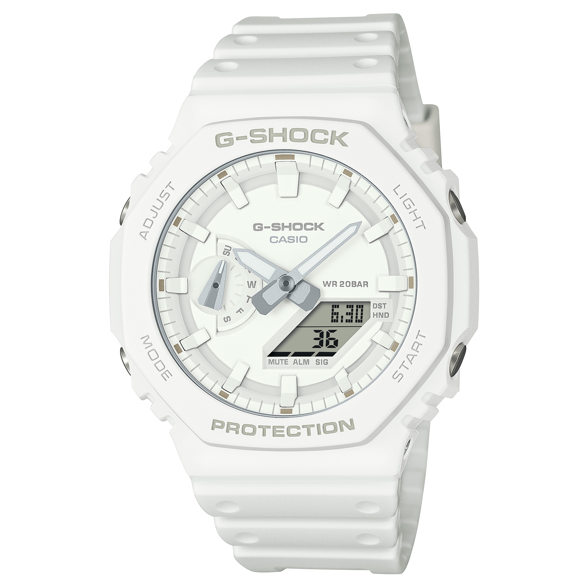 G-Shock CasiOak All White Watch GA2100-7A7