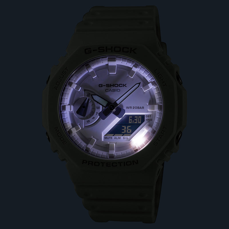 G-Shock CasiOak All White Watch GA2100-7A7