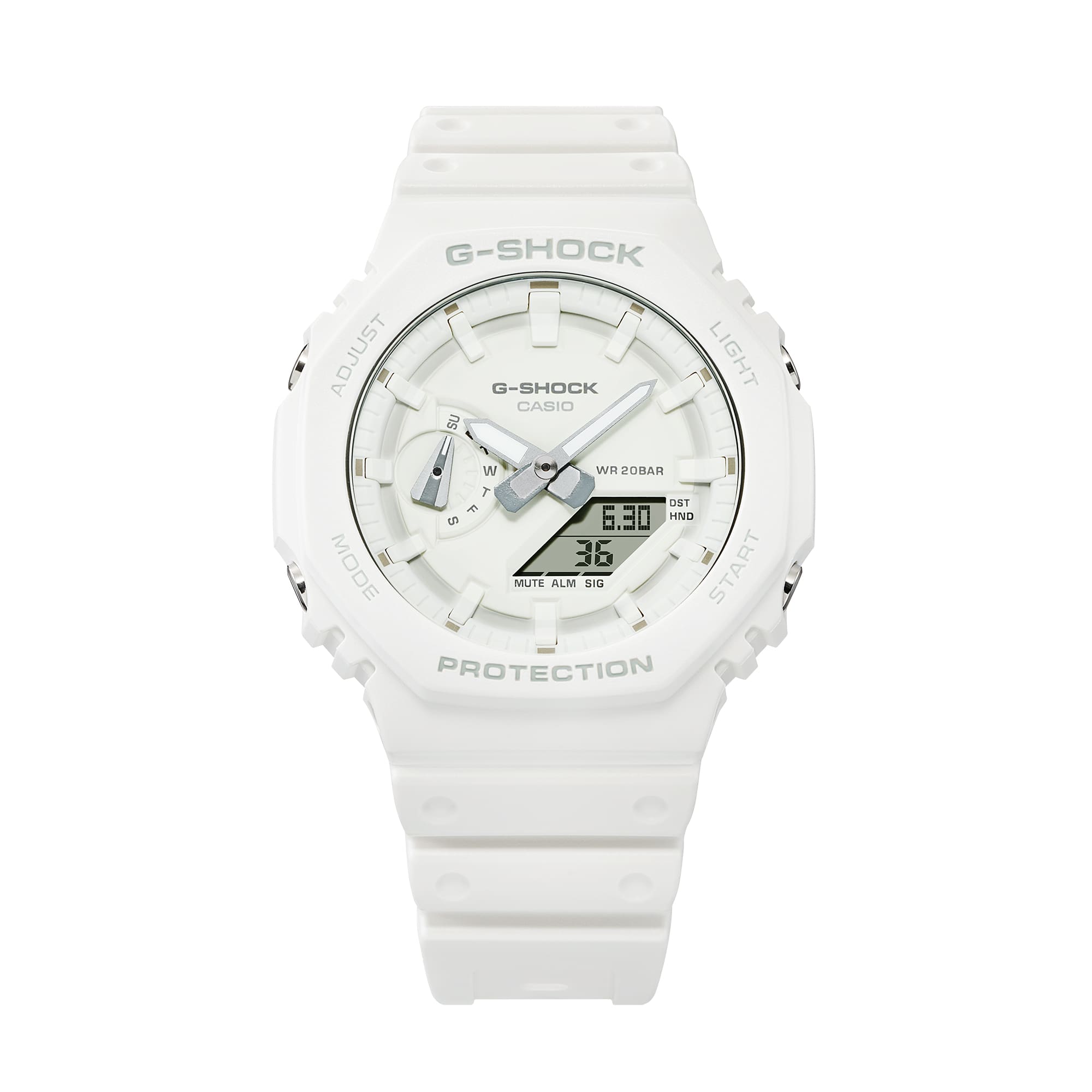 G-Shock CasiOak All White Watch GA2100-7A7