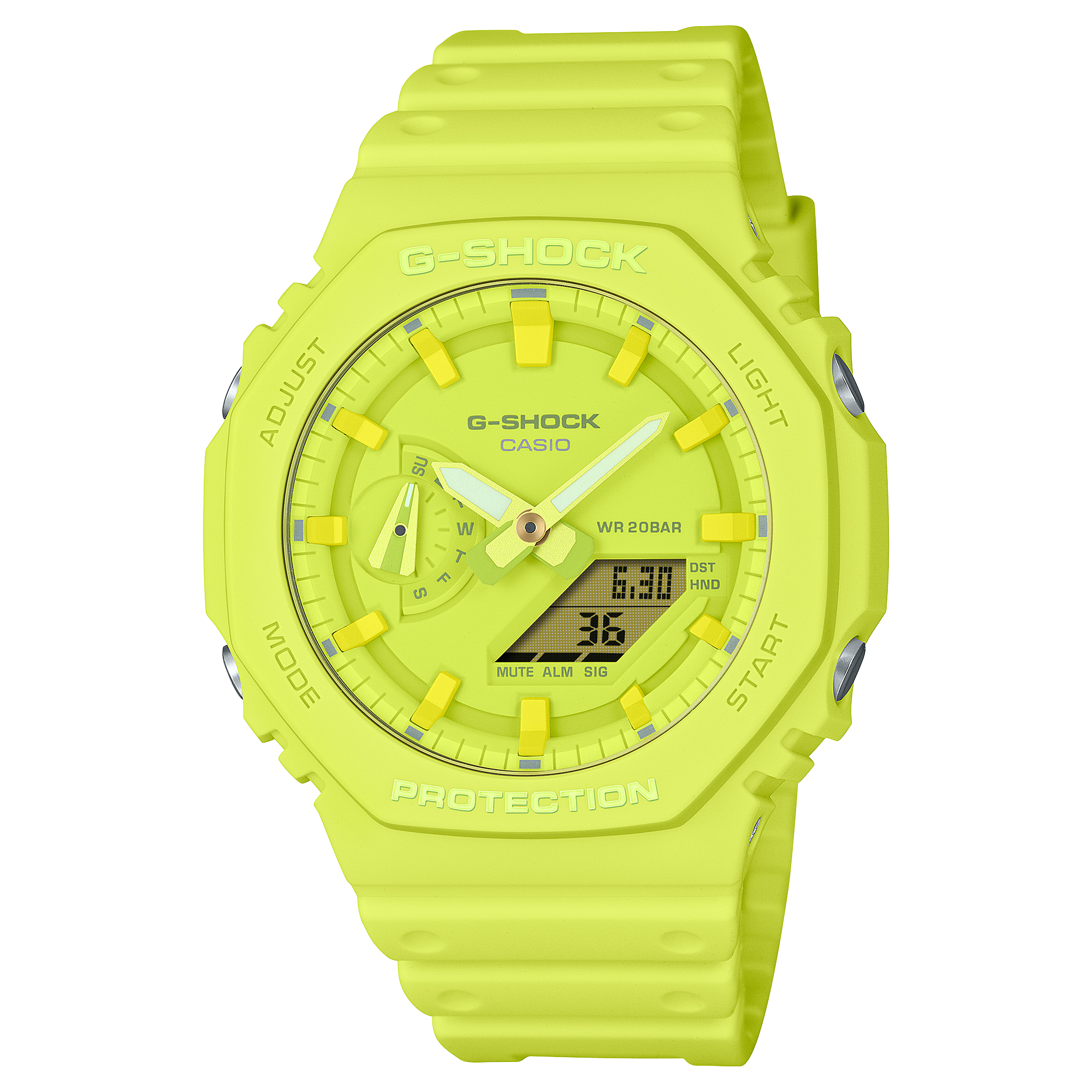 G-Shock Analog Digital DUO Gradation Yellow Resin Band Watch GA2100-9A9