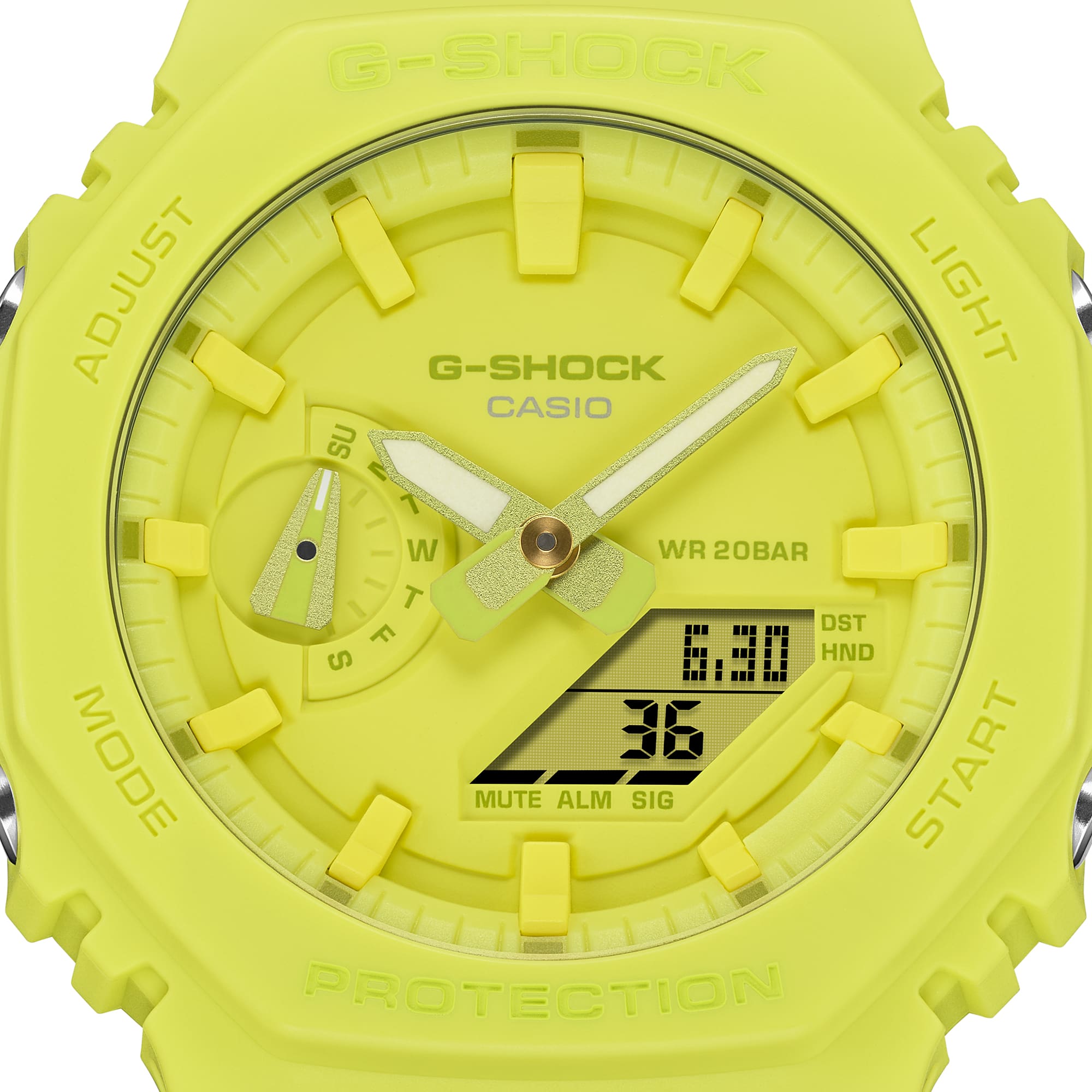 G-Shock Analog Digital DUO Gradation Yellow Resin Band Watch GA2100-9A9