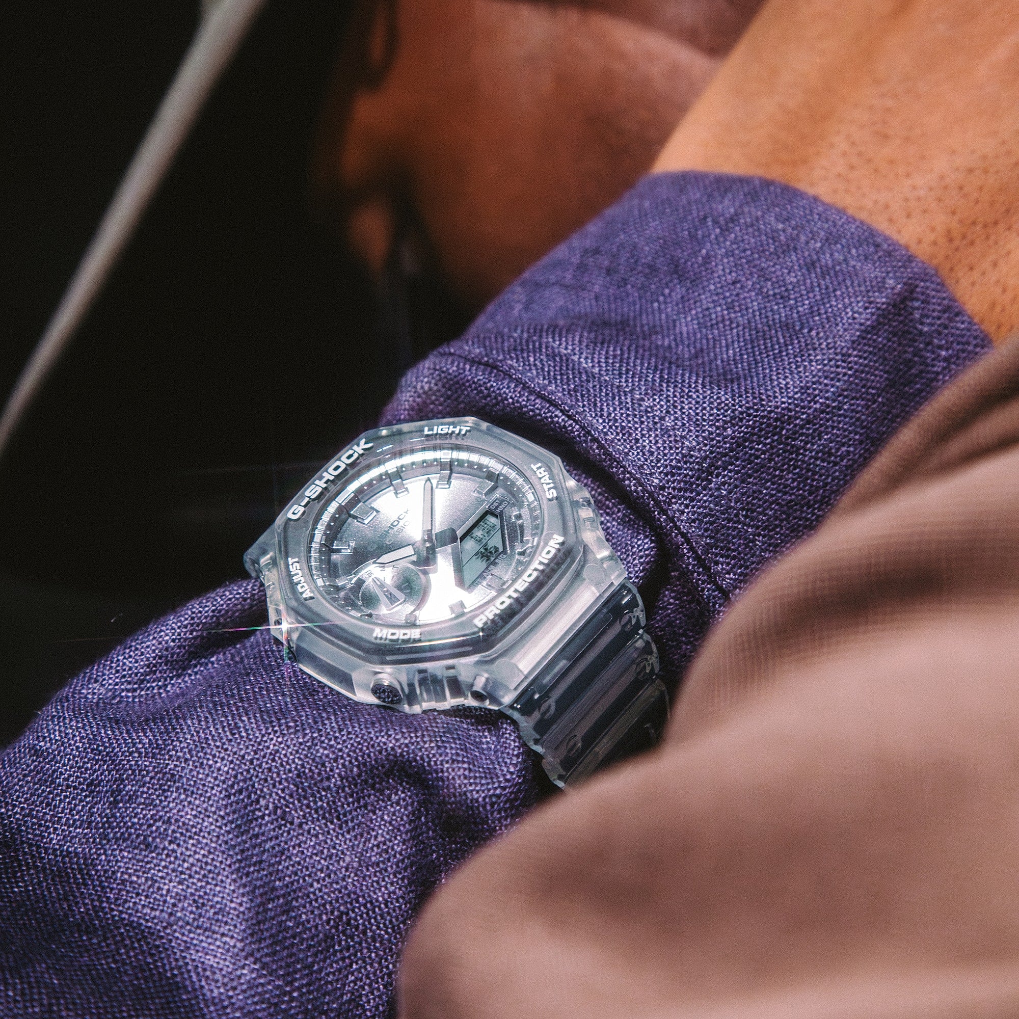 G-Shock Analog Digital Grey Dial Transparent Resin Band GA2100BM-7A8