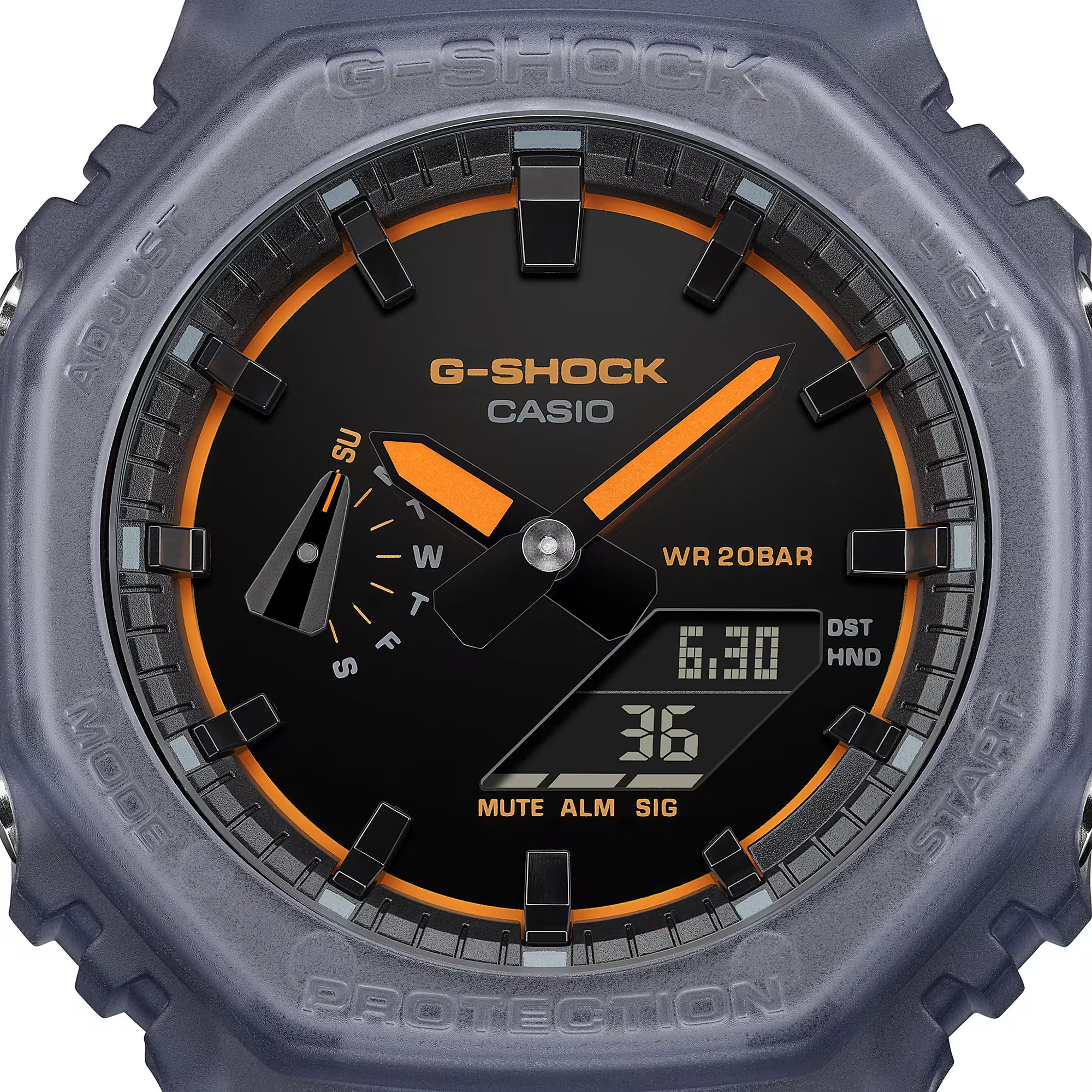 G-Shock Analog Digital Neon Orange Accents Watch GA2100K-2A