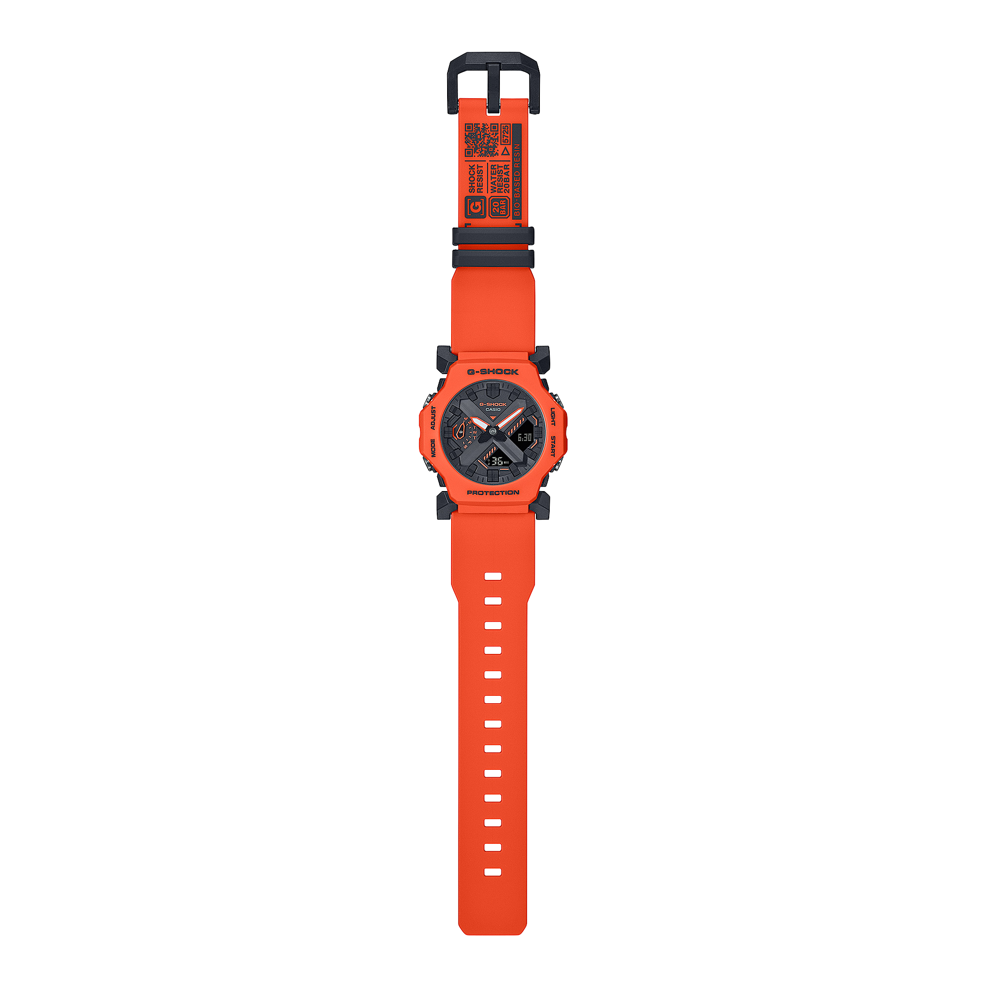 G-Shock Digital Black Dial Orange Resin Band Watch GA2300FL-4A