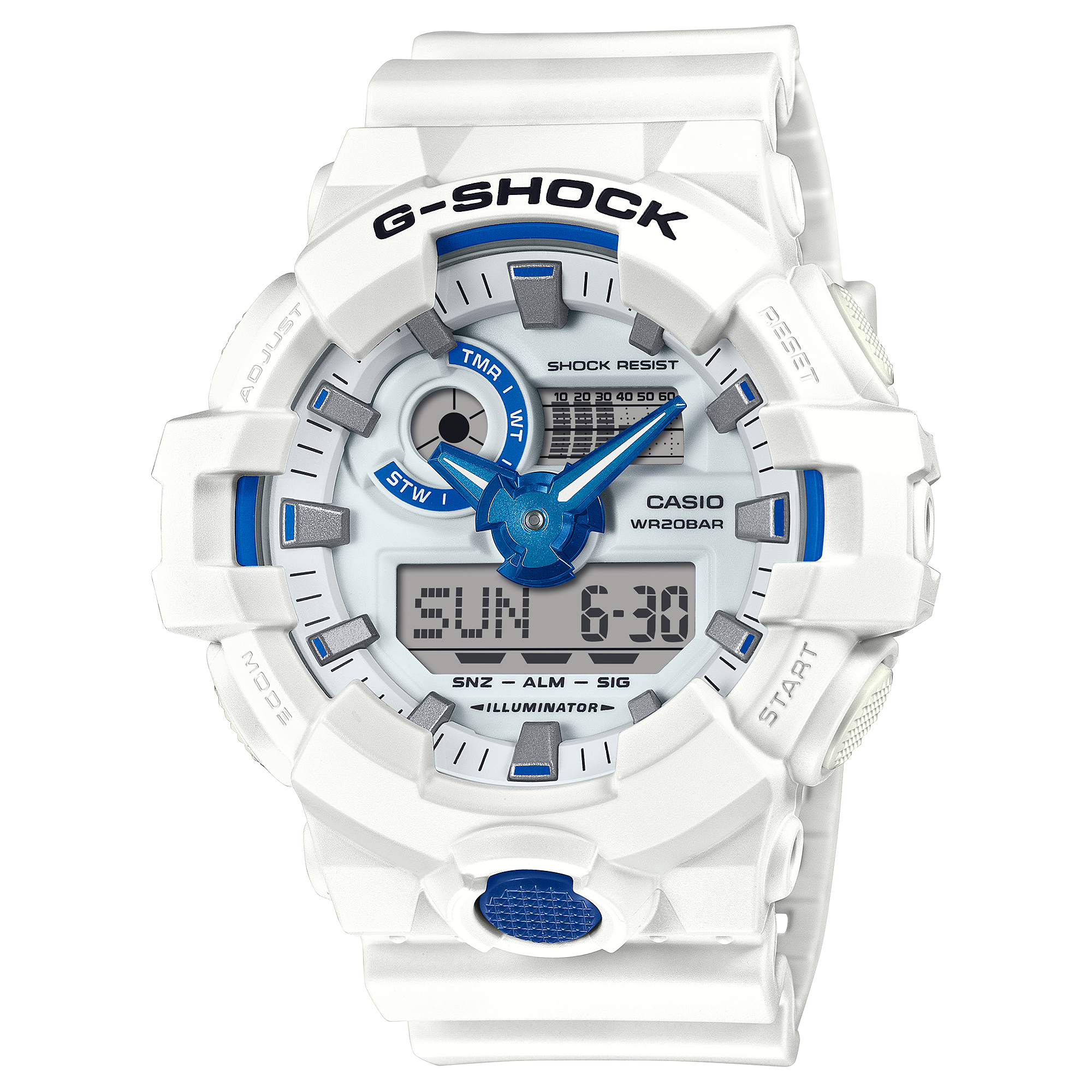 G-Shock Analog Digital White Resin Band Watch GA700HDS-7A