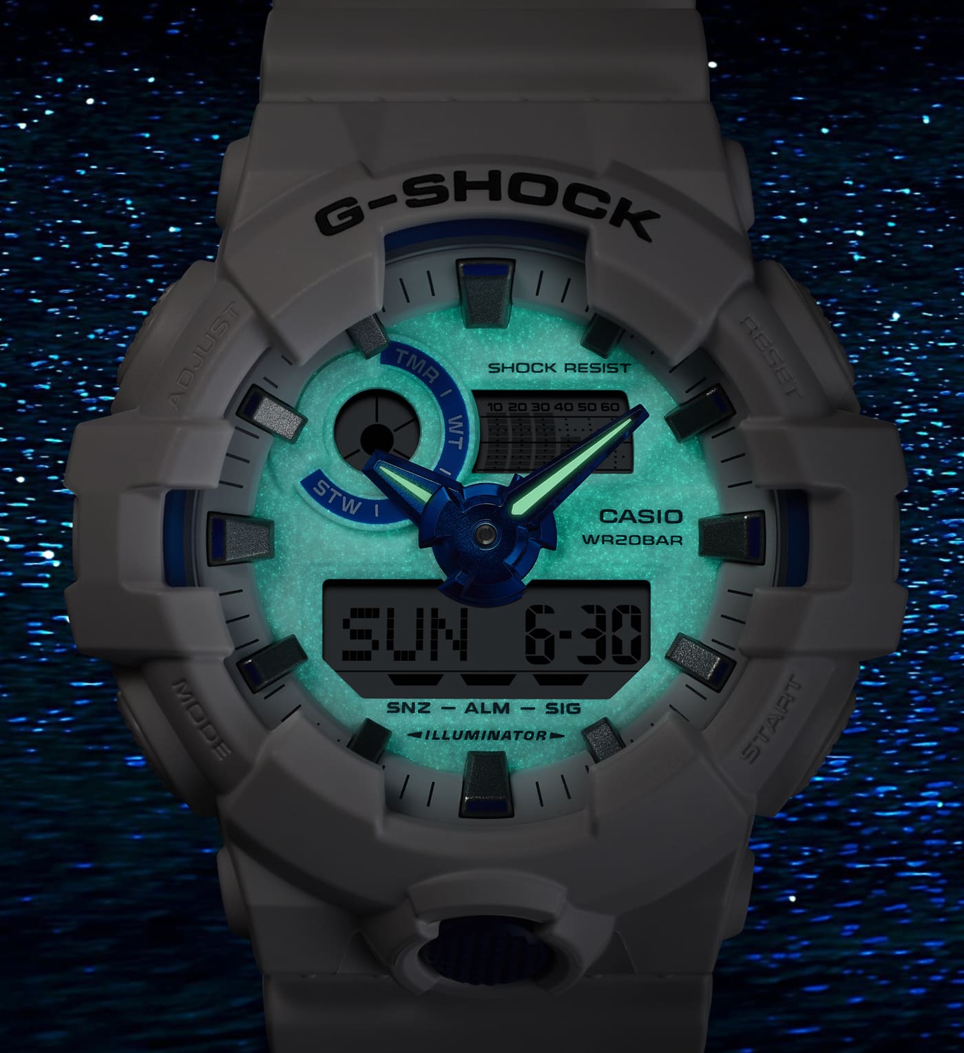 G-Shock Analog Digital White Resin Band Watch GA700HDS-7A