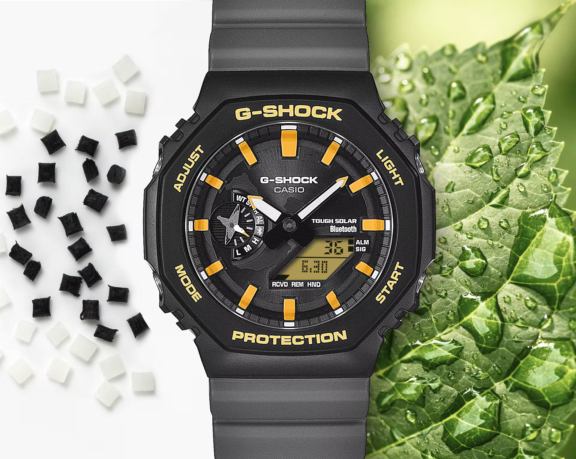 G-Shock Charles Darwin Foundation Black Band Yellow Watch GAB2100DF-1A