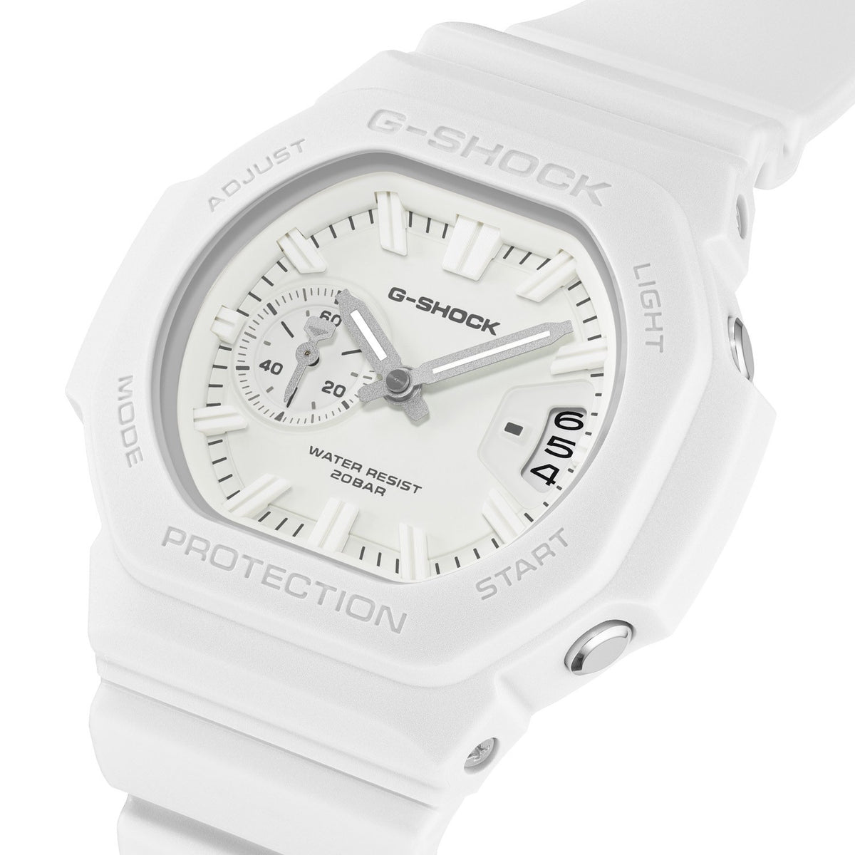 G-Shock 2500 Series White GAC2500-7A analogue watch, product shot